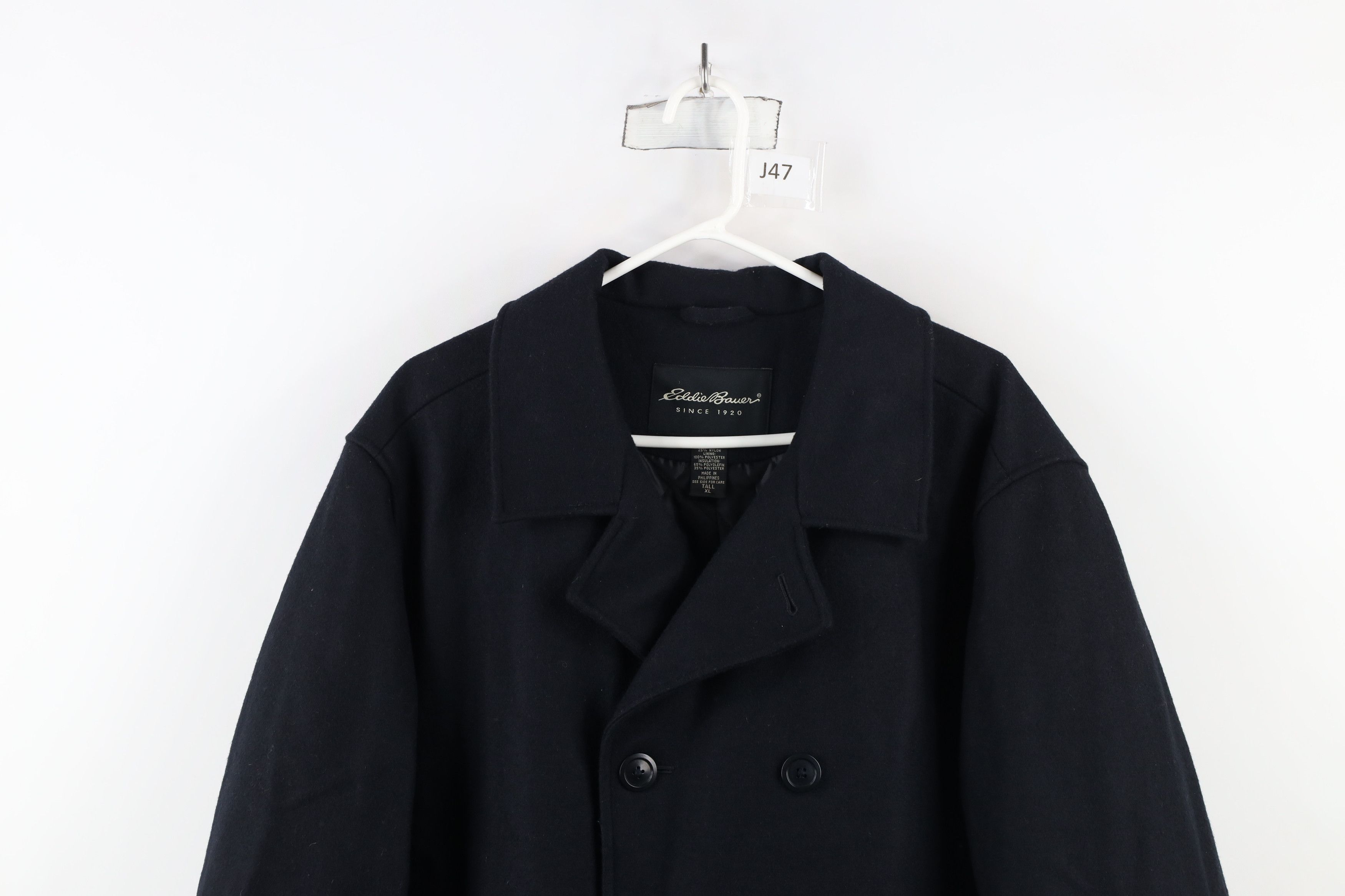 Eddie Bauer × Vintage Vintage Eddie Bauer Double Breasted Wool Peacoat Navy Blue Size US XL / EU 56 / 4 - 2 Thumbnail