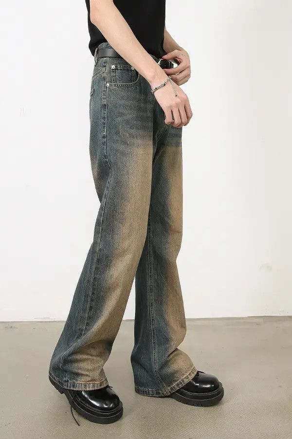 VIBE Hayama x ishi Men's washed distressed straight bootcut jeans Size US 32 / EU 48 - 4 Thumbnail
