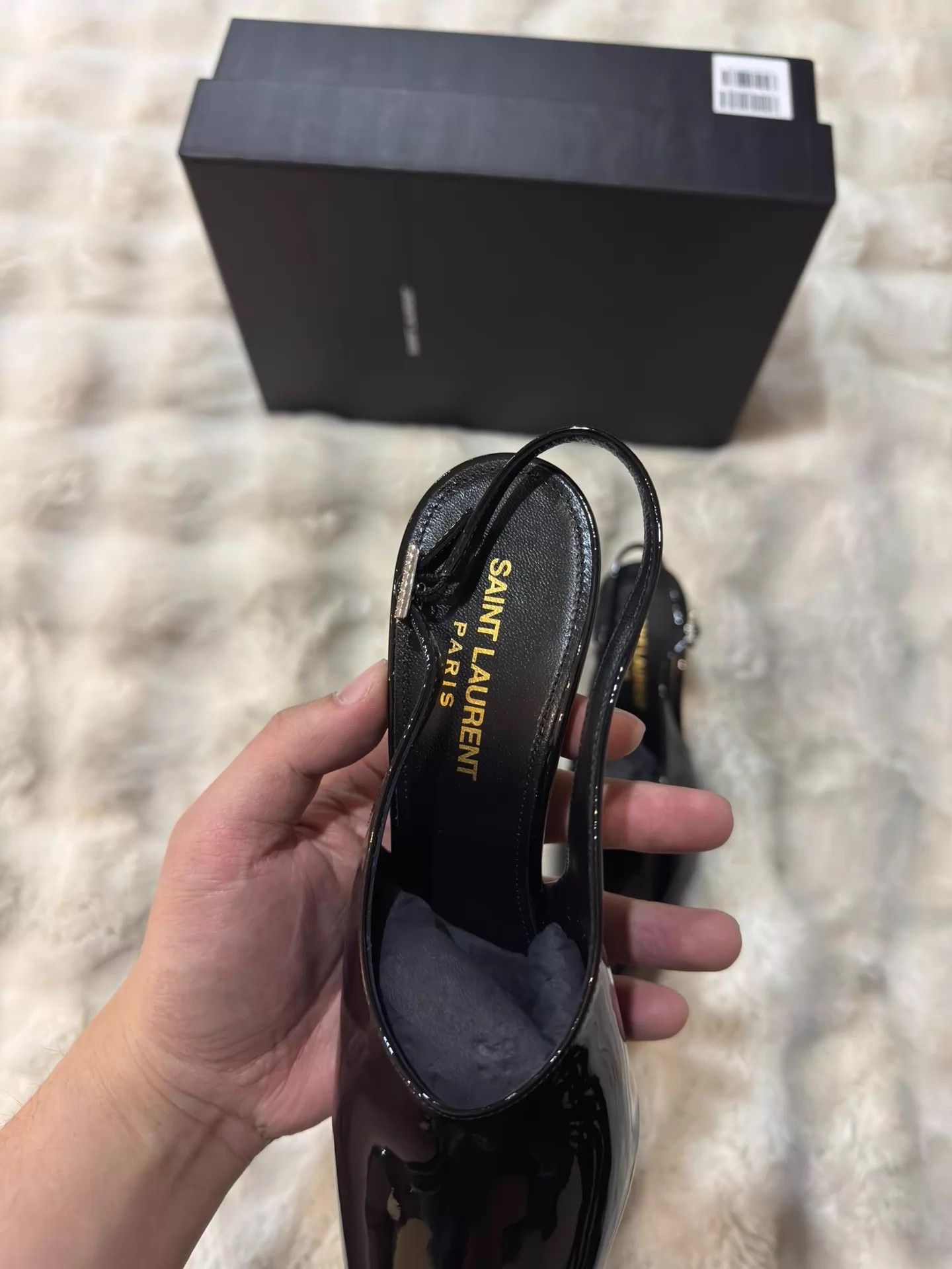 Saint Laurent Paris SLP New Diamond-Encrusted Patent Pointed-Toe Heels 37 Size US 6.5 / IT 36.5 - 9 Thumbnail
