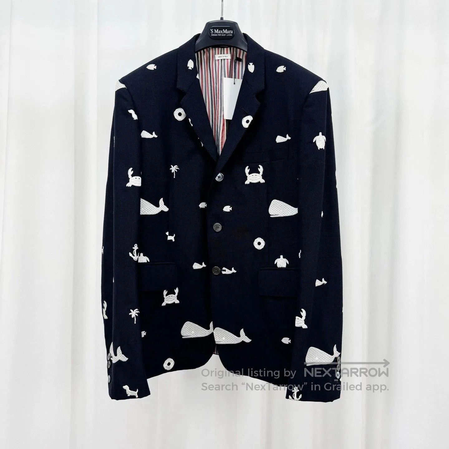 Thom Browne Whale Turtle Embroidered Suit Jacket. Size US M / EU 48-50 / 2 - 1 Thumbnail