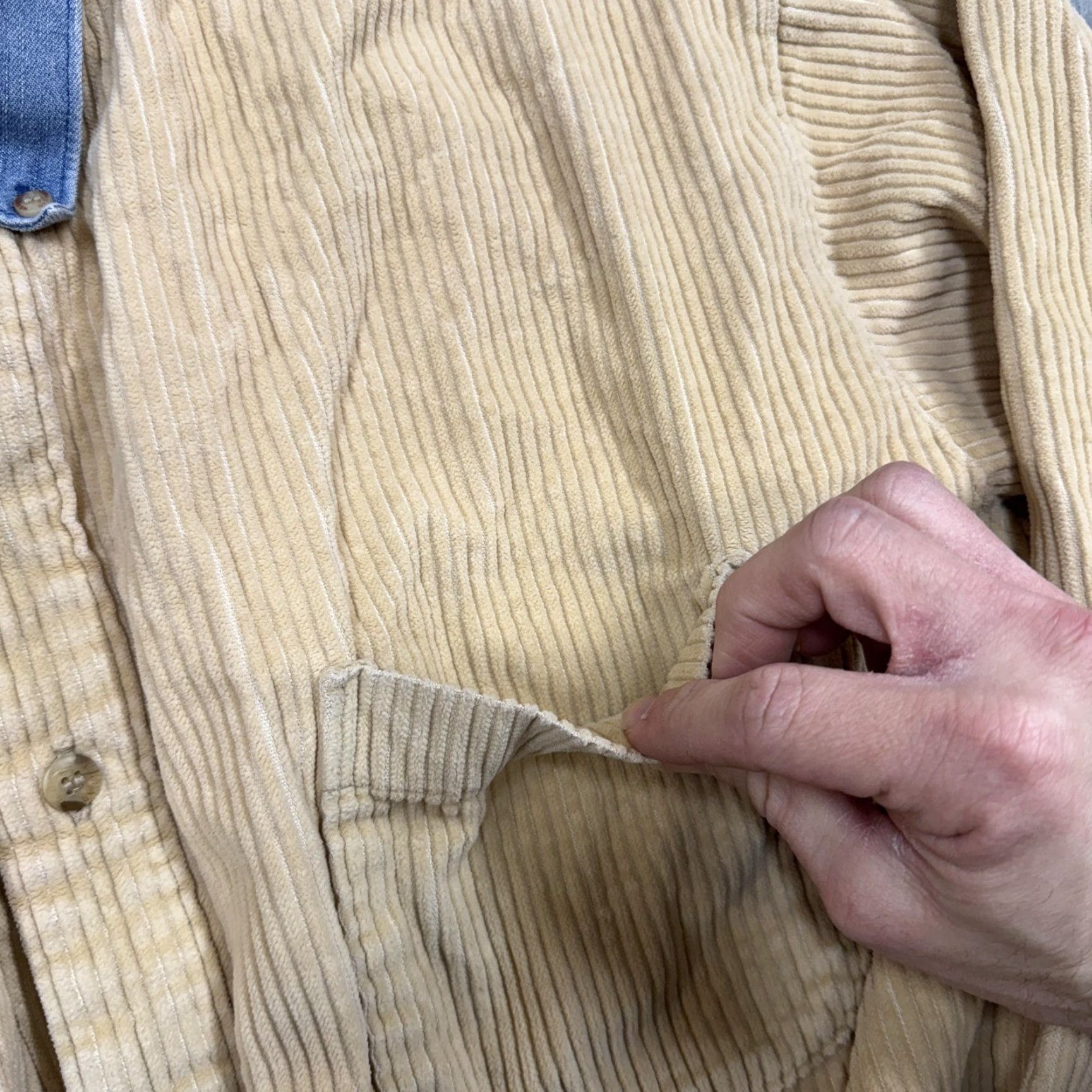 Denime VINTAGE RedHead Shirt Mens XL Beige Corduroy Denim Collar Button Front Casual Workwear Size US XL / EU 56 / 4 - 5 Thumbnail