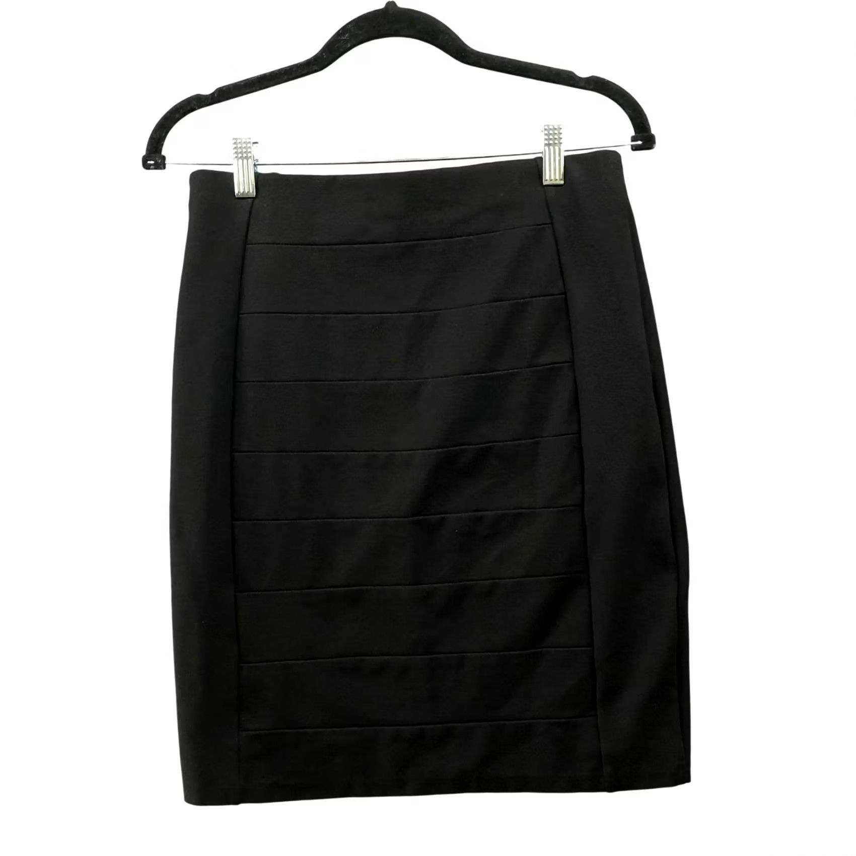 White House Black Market VINTAGE White House Black Market Pencil Skirt Womens Size 6 Black Knit Ponte Size 28" / US 6 / IT 42 - 2 Thumbnail