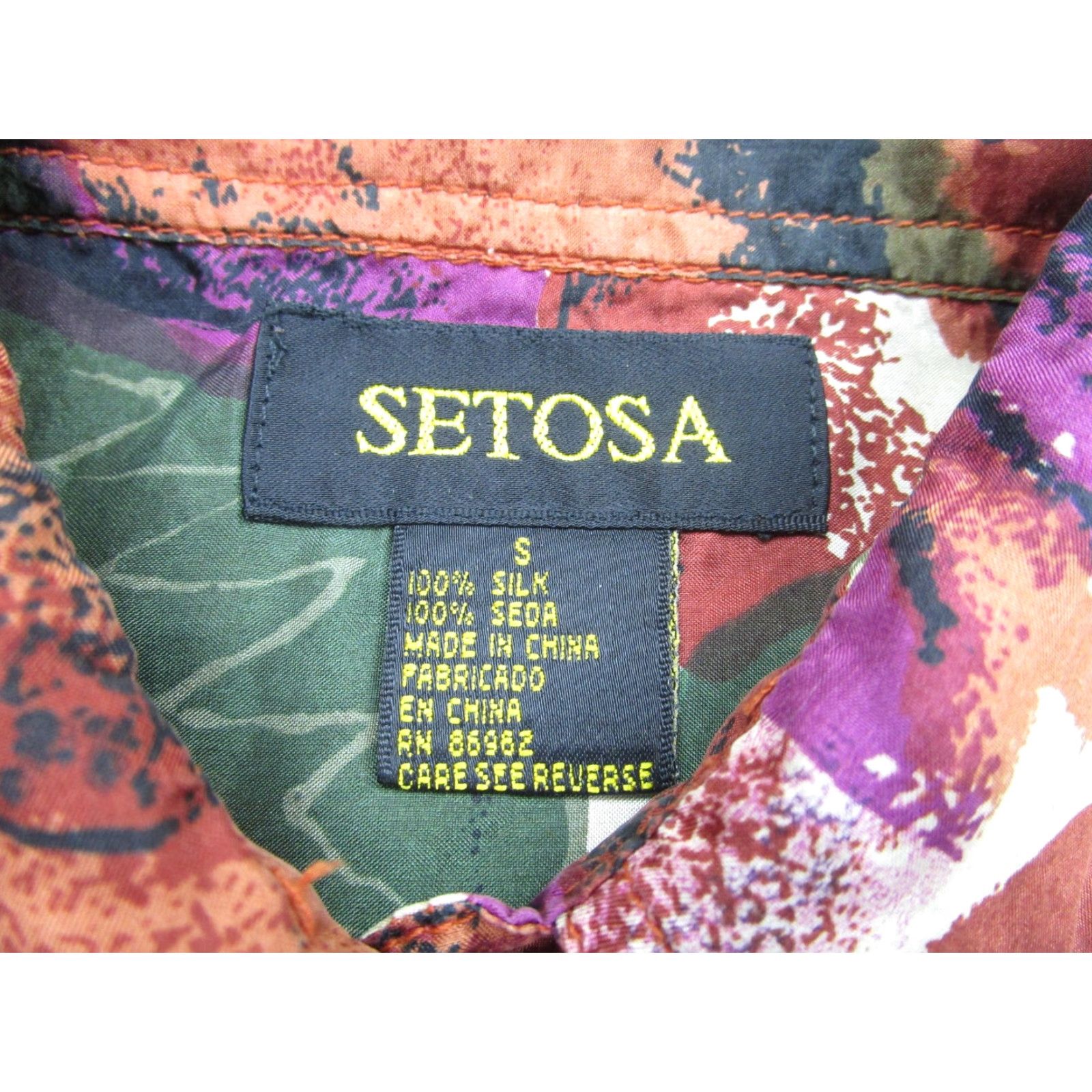 Vintage VINTAGE Setosa Shirt Womens Small Red Floral Silk Button-Up Long Sleeve Women Mens Women? Size S / US 4 / IT 40 - 5 Thumbnail