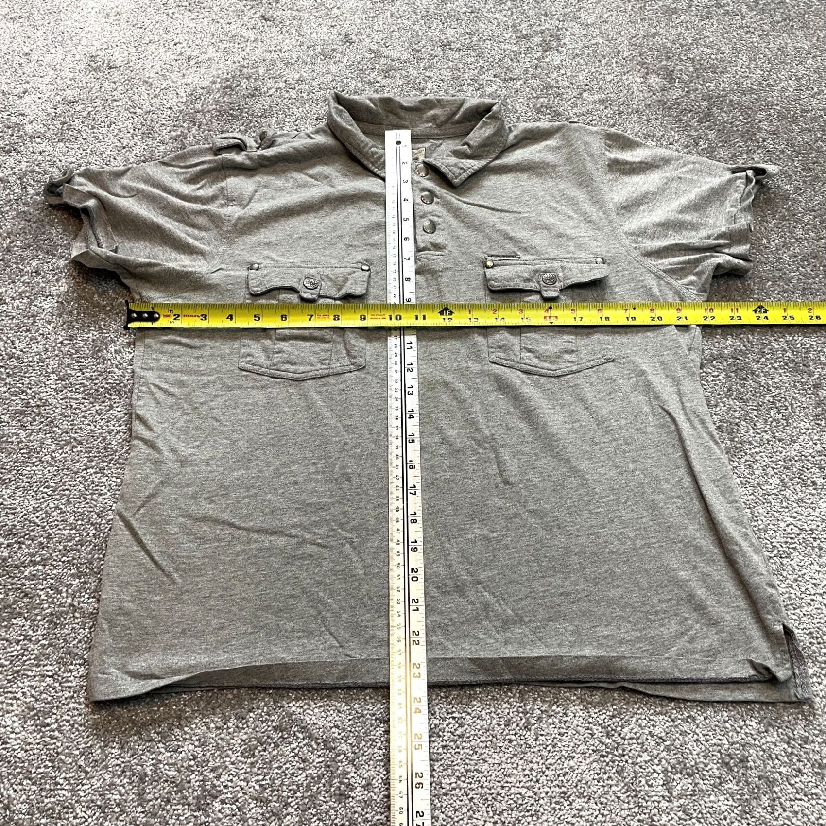 Vintage Galaxy Polo Shirt Mens Small Gray Relaxed Double Pocket Collared Golf Rugby Top Size US S / EU 44-46 / 1 - 4 Thumbnail