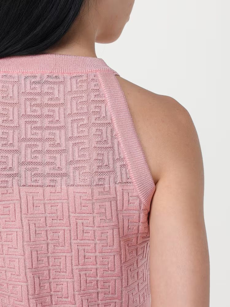 Balmain o1s1wg110725 Crop Tops in Light Pink Size M / US 6-8 / IT 42-44 - 4 Thumbnail
