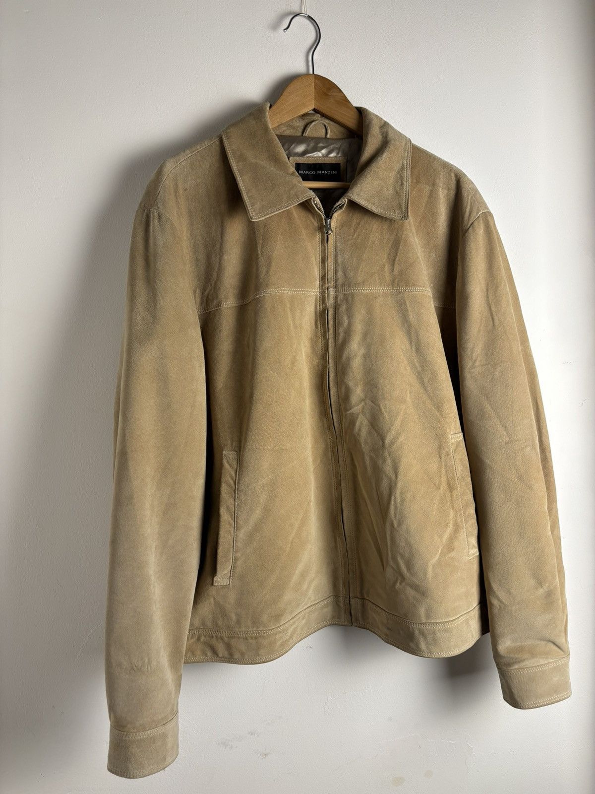 Vintage Vintage Suede Marco Manzini Beigee Zip Jacket Size US L / EU 52-54 / 3 - 8 Thumbnail