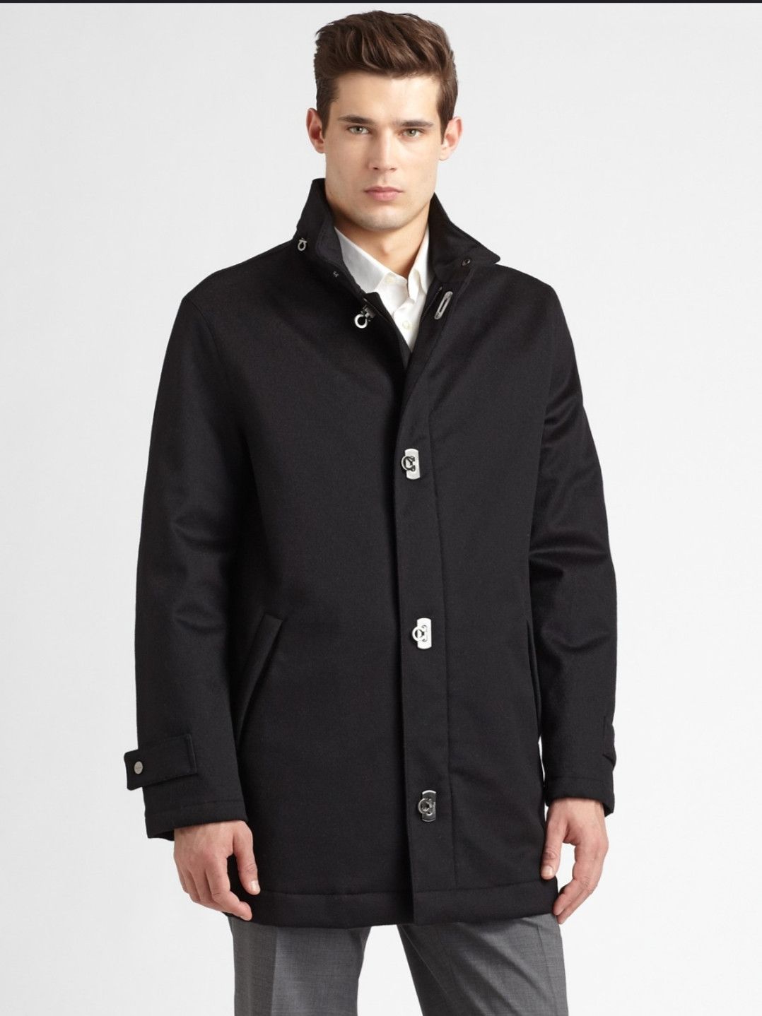 Salvatore Ferragamo Vintage Salvatore Ferragamo Wool Cashmere Lining Jacket Size US XL / EU 56 / 4 - 1 Thumbnail