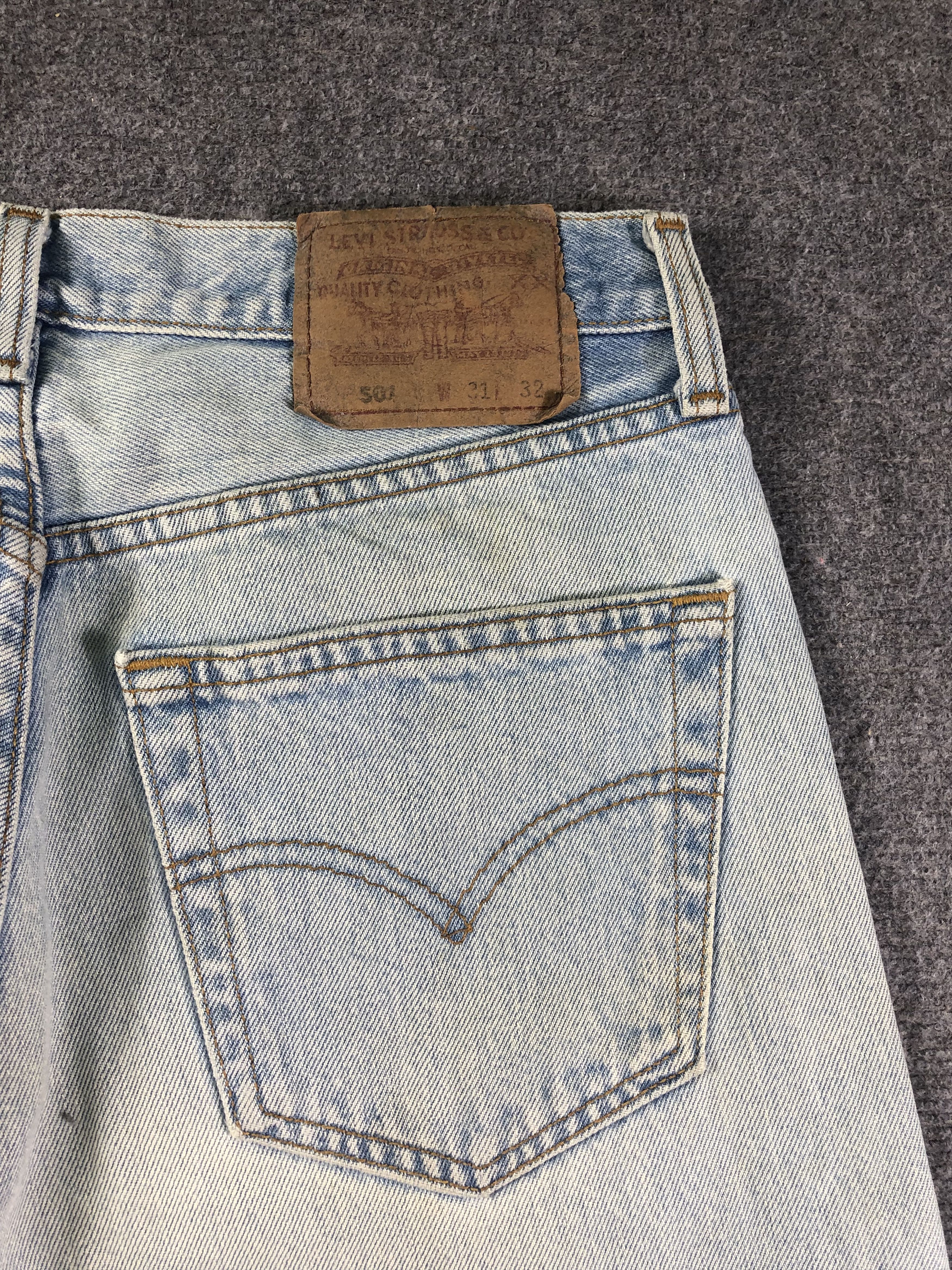 Levi's Light Blue Levis 501 Denim Jeans 30x28 Size 31" - 8 Thumbnail