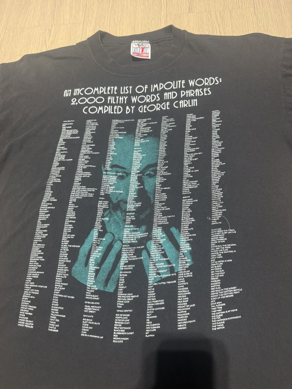 Band Tees 1990 George Carlin "An Incomplete List Of Impolite Words" Size US L / EU 52-54 / 3 - 2 Thumbnail
