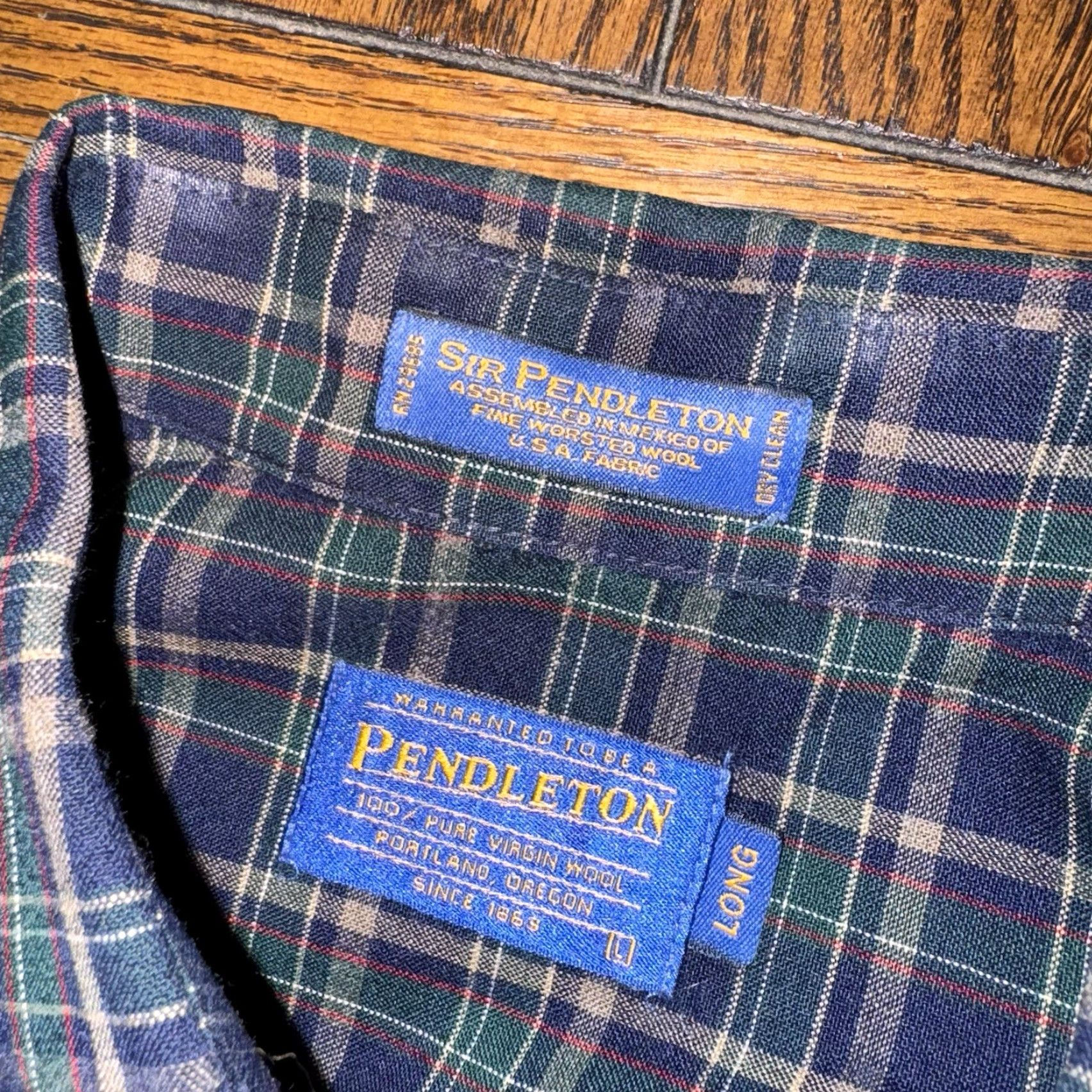 Pendleton Sir Pendleton Tartan Worsted Wool Button Up Long Sleeve Shirt Mens Large Long Size US L / EU 52-54 / 3 - 5 Thumbnail