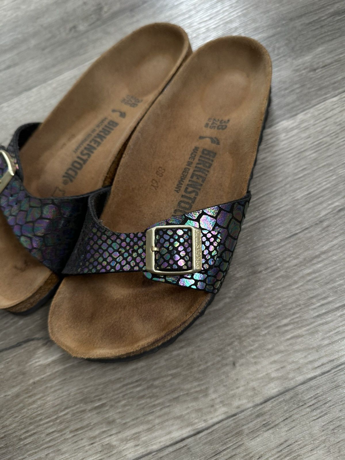 Birkenstock × Vintage 🫧Birkenstock Vintage Patent Leather Buckle Sandals Size US 8 / IT 38 - 1 Thumbnail