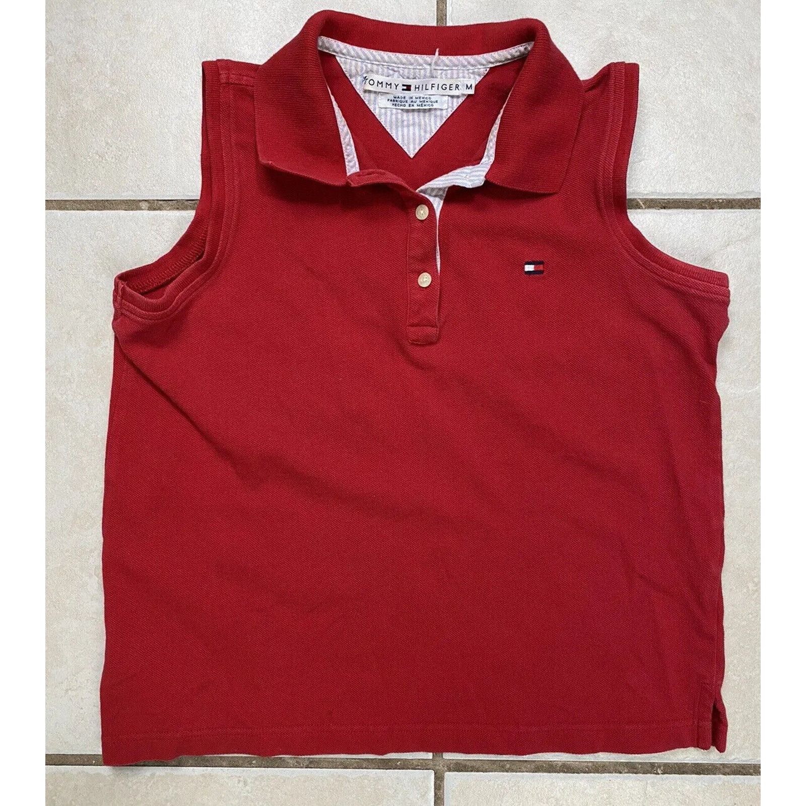Tommy Hilfiger Tommy Hilfiger Logo Red Sleeveless Polo Shirt Women Size M Size M / US 6-8 / IT 42-44 - 1 Thumbnail