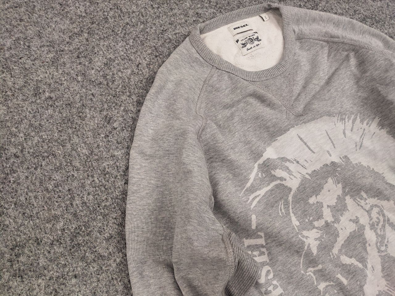 Diesel Vintage Diesel only the brave Logo Gray Sweatshirt Y2K Style Size US L / EU 52-54 / 3 - 7 Thumbnail
