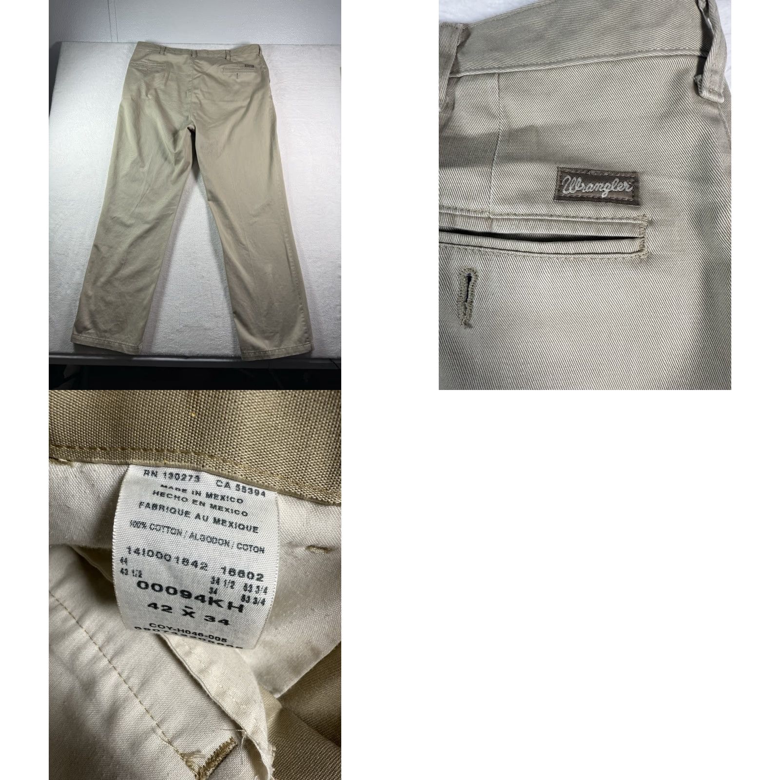Wrangler Wrangler Riata Pants Men’s 42x32 Khaki Pleated Front Relaxed Fit Stretch Size US 42 / EU 58 - 8 Thumbnail