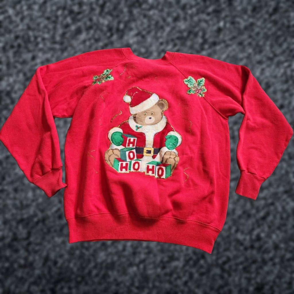 Doublet VINTAGE Hanes Her Way Sweatshirt Womens L Santa Christmas Ugly Double Sided Distressed Size L / US 10 / IT 46 - 1 Thumbnail