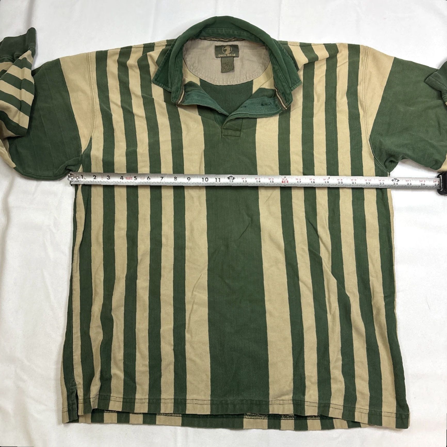 Vintage VINTAGE Duck Head Long Sleeve Polo Men L Green Striped 90s Outdoor Mens Size US L / EU 52-54 / 3 - 3 Thumbnail