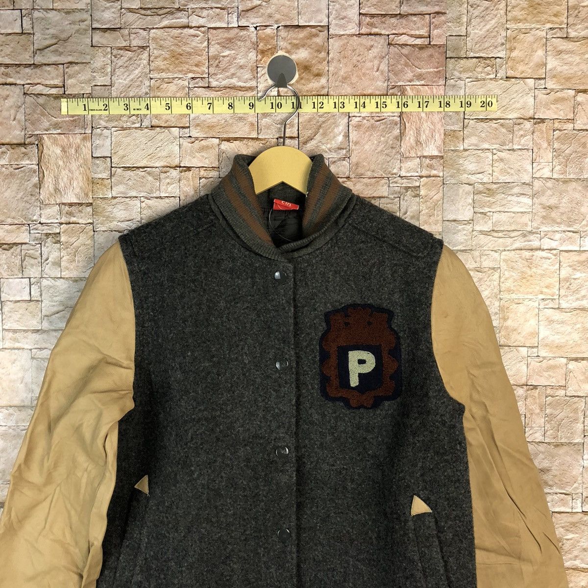 Japanese Brand Pual Ce Cin Grey Bombers varsity Jacket #A829 Size S / US 4 / IT 40 - 2 Thumbnail