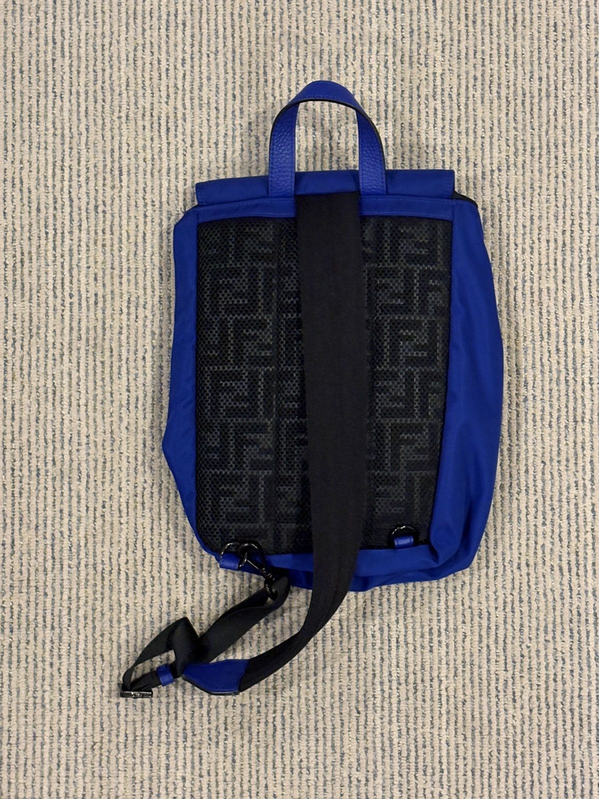 Fendi Blue Nylon Baguette Sling Backpack Size ONE SIZE - 6 Thumbnail
