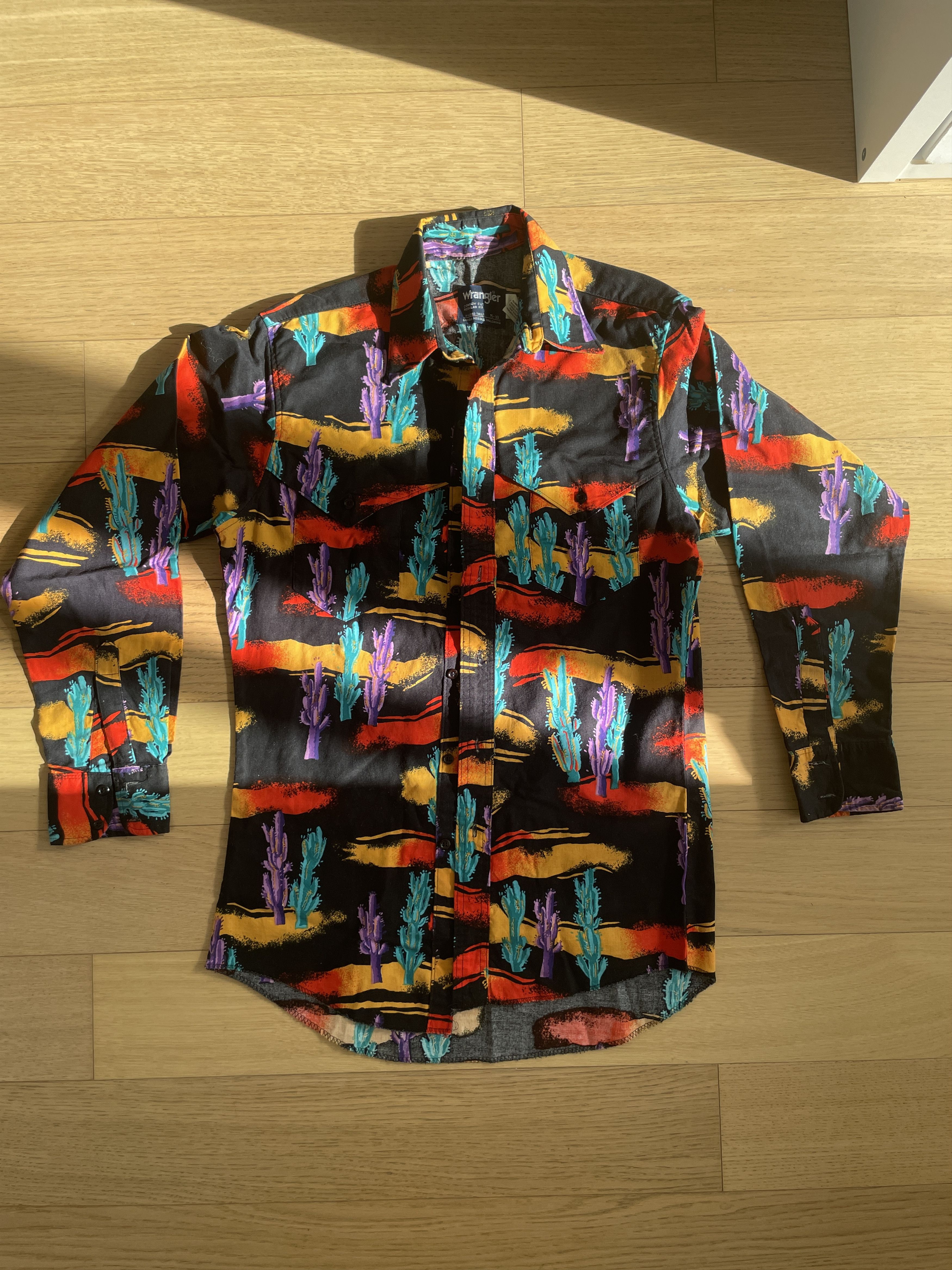 Wrangler Vintage Wrangler Button Down Shirt - Desert Cactus Black Size US S / EU 44-46 / 1 - 1 Thumbnail