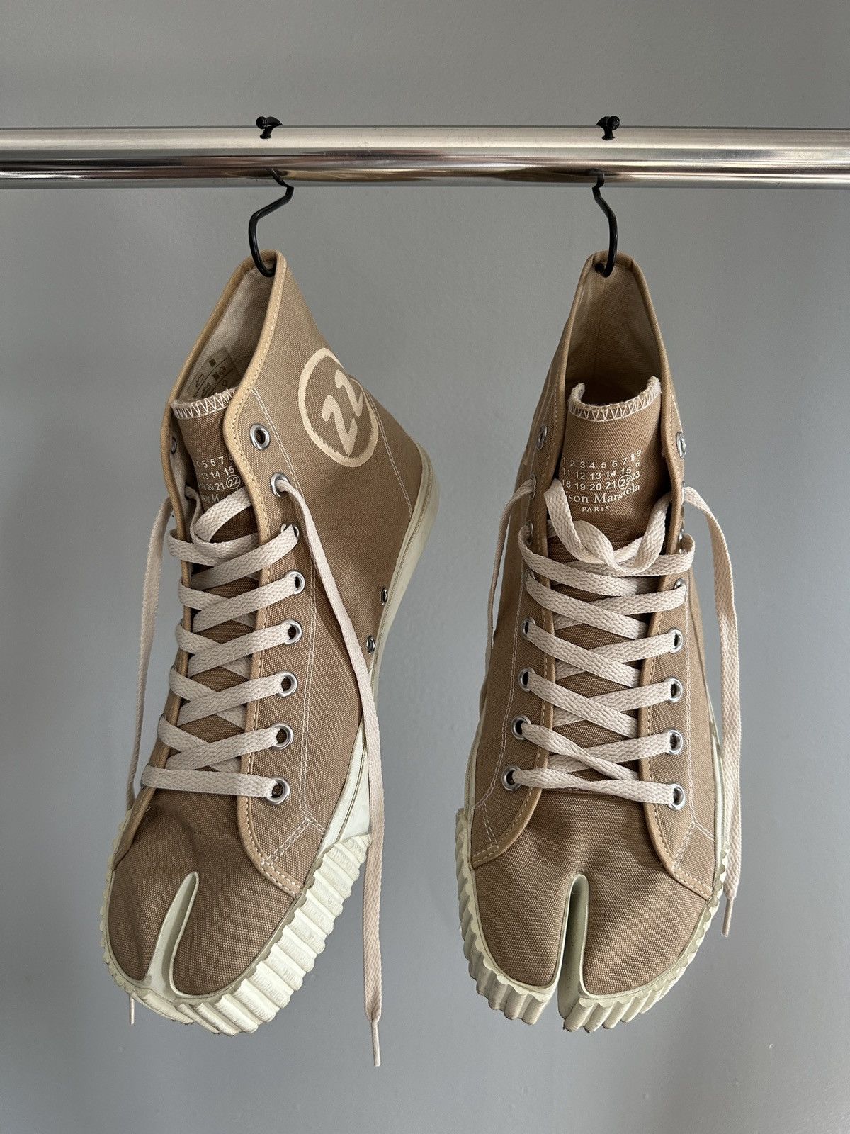Maison Margiela Maison Margiela 44 / US 11 Tabi High Top Brown Sneakers Size US 11 / EU 44 - 1 Thumbnail