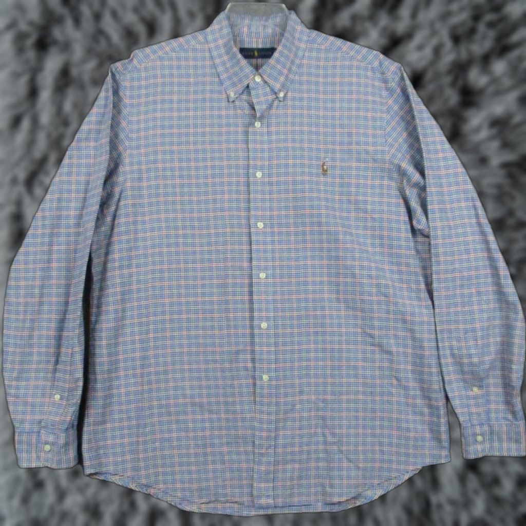 Ralph Lauren Ralph Lauren Shirt XL Men Blue Plaid Long Sleeve Button-Up Pony Size US XL / EU 56 / 4 - 1 Thumbnail