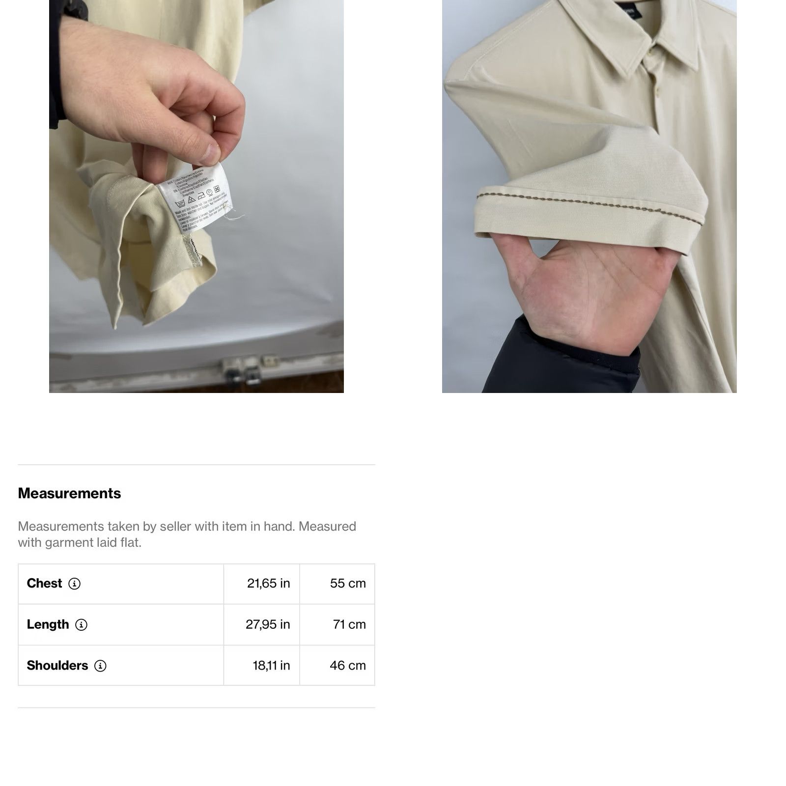 Hugo Boss VINTAGE Hugo Boss Button-Up Shirt Slim Fit 90s Mens Size L Beige) Size US L / EU 52-54 / 3 - 8 Thumbnail