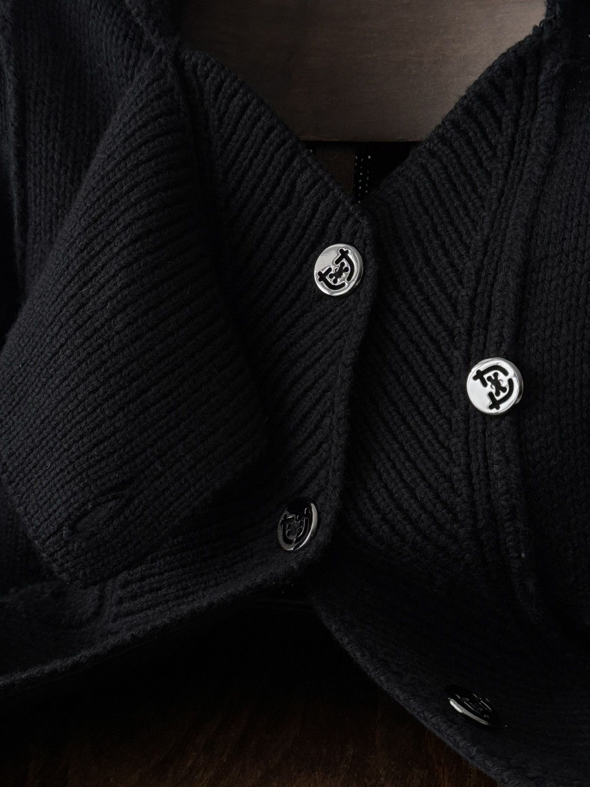 Marithe + Francois Girbaud Women's Marithe Francois Girbaud Black Wool Knit Sweater Size M / US 6-8 / IT 42-44 - 6 Thumbnail