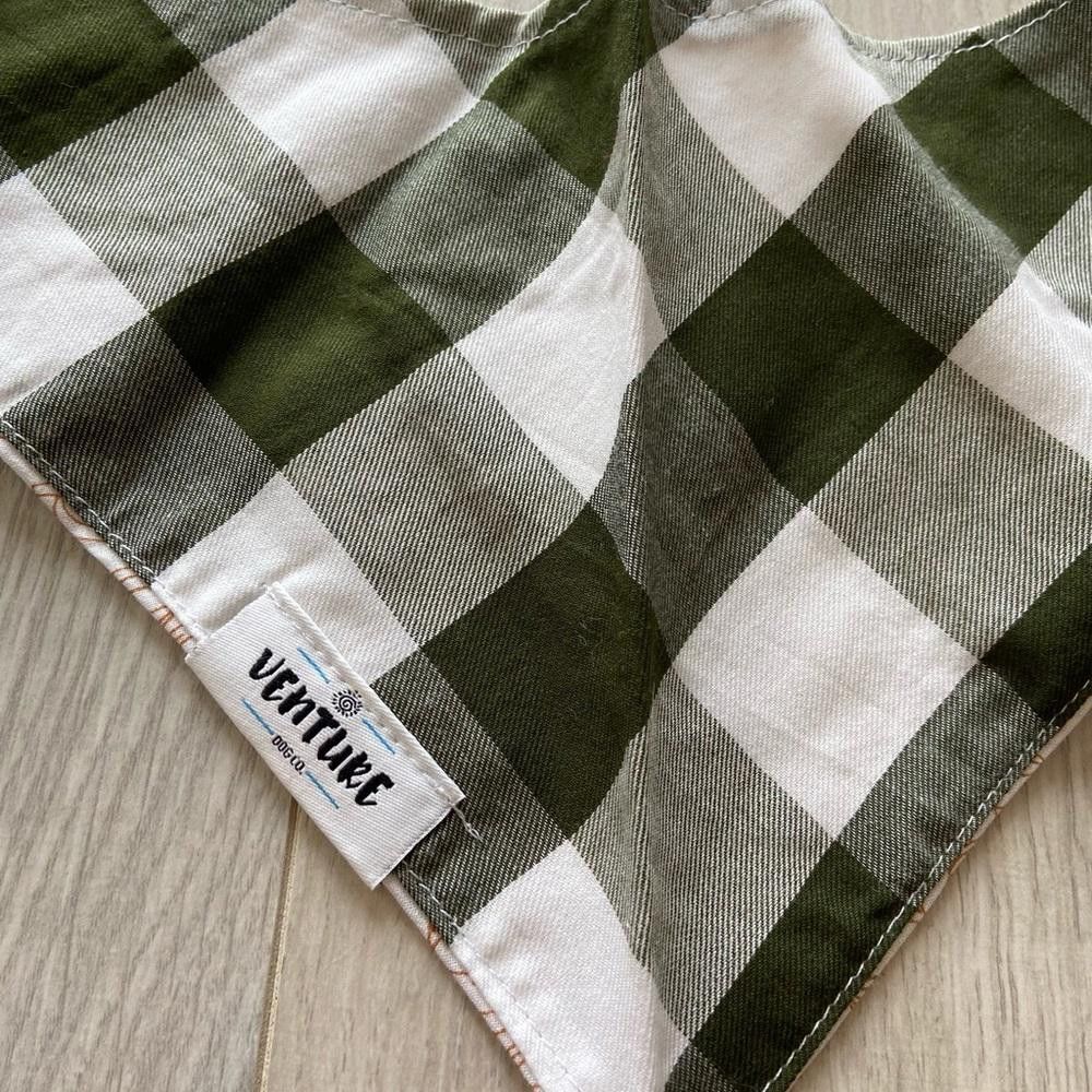 Designer Venture Dog Co Plaid and White Pumpkin Dog Bandana Size ONE SIZE - 2 Thumbnail