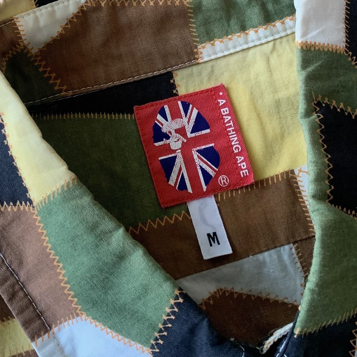 Bape A Bathing Ape BAPE Geometric Patchwork Button Up Shirt Size US M / EU 48-50 / 2 - 5 Thumbnail