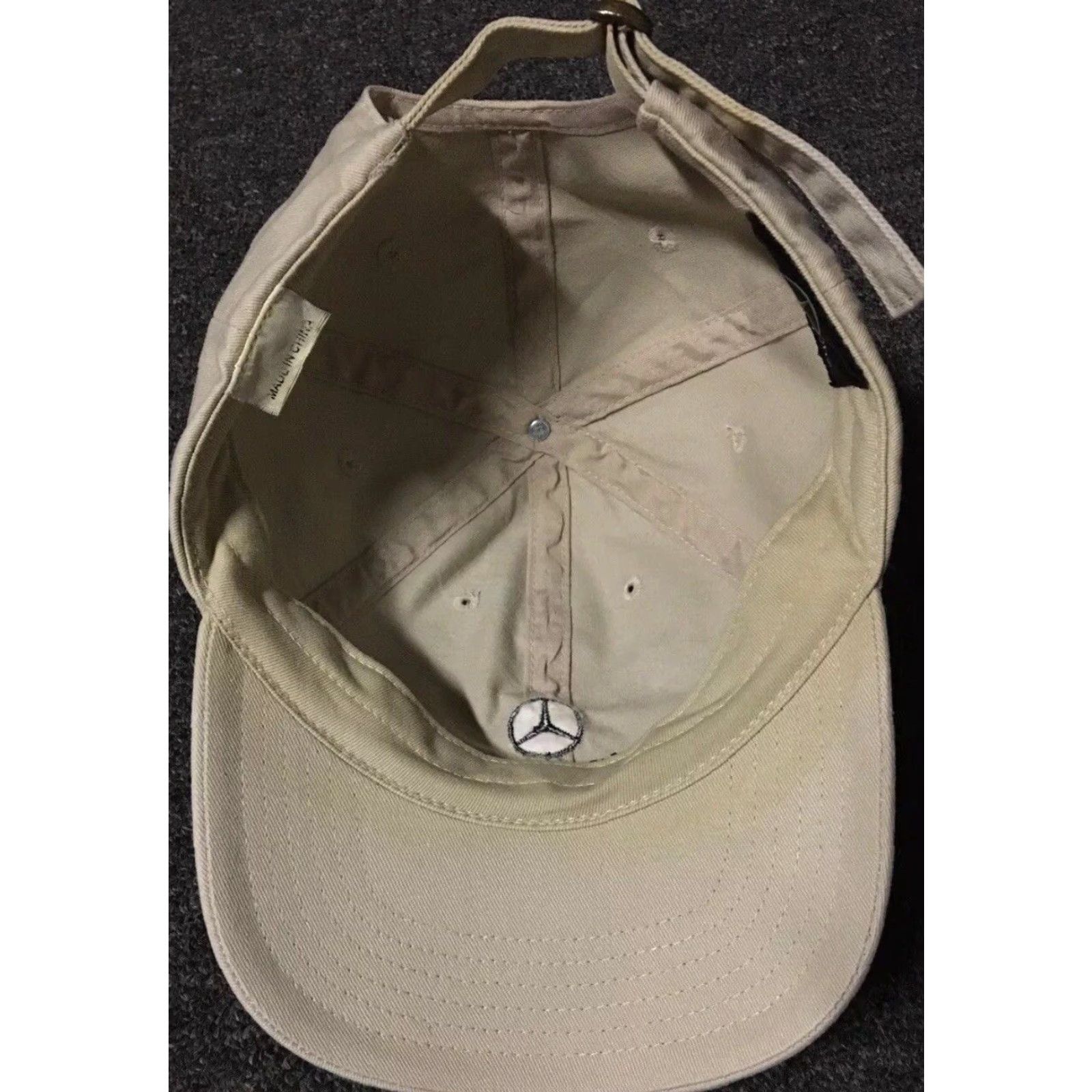 Mercedes-Benz VINTAGE Mercedes Benz Faded Strapback Hat - 90s Grunge Car Racing Beige Adjustable Baseball Cap Men Mens Formulation? Size ONE SIZE - 7 Thumbnail