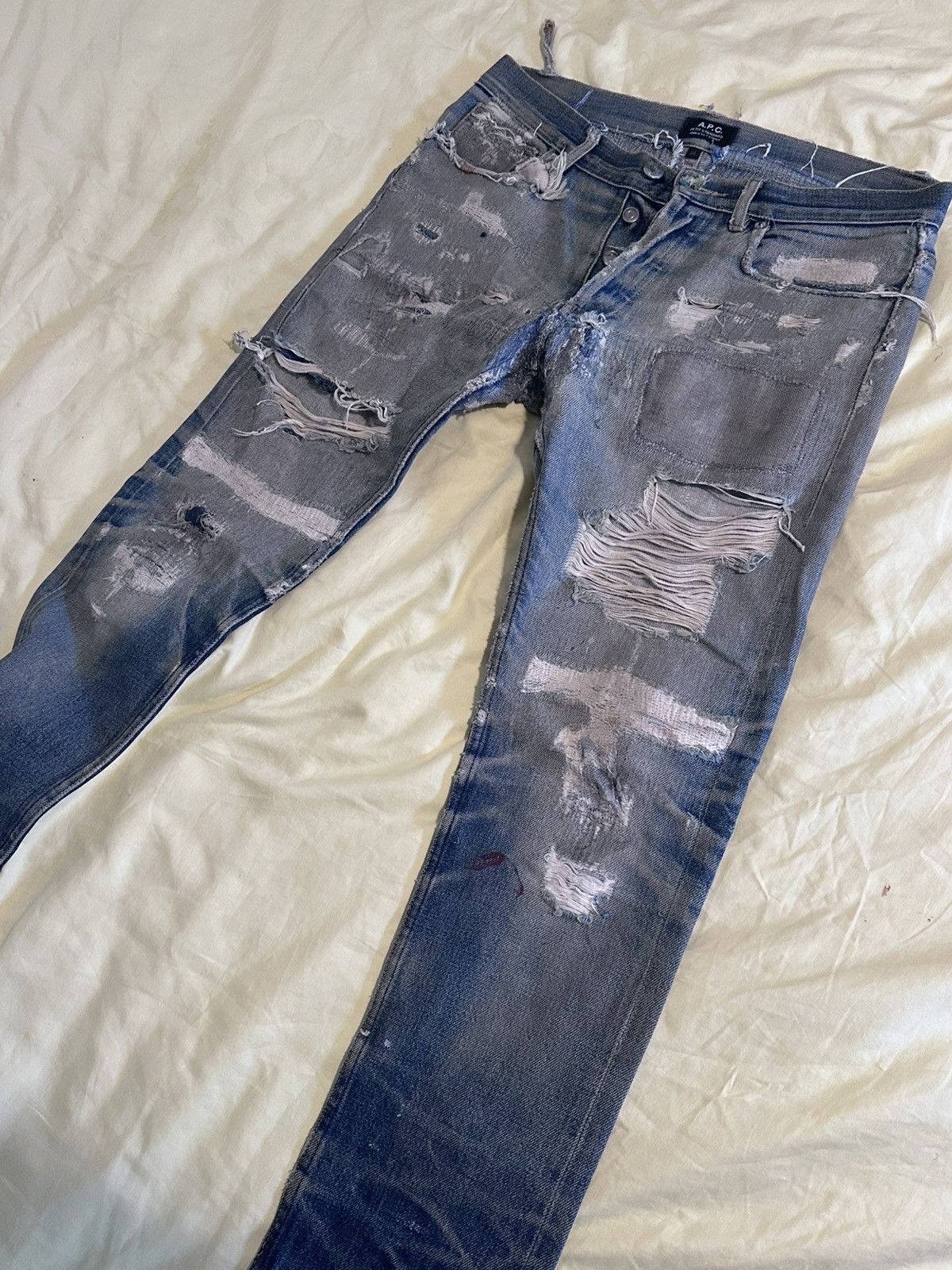 A.P.C. A.P.C. Distressed Denim Jeans – Heavy Fade – Tagged 3 Size US 29 - 9 Thumbnail