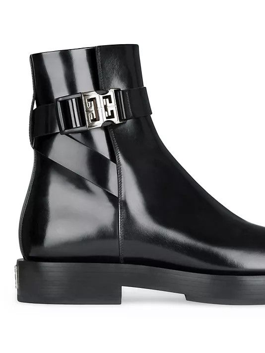 Givenchy o1w1db10325 Squared Buckle Ankle Boot in Black Size US 7 / EU 40 - 4 Thumbnail