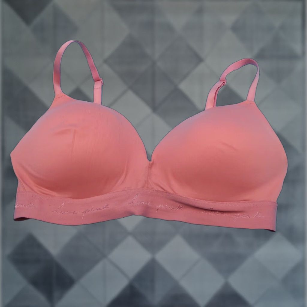 Victorias Secret Vintage Victoria's Secret Push Up Bra 36D Orange Wireless Lingerie Wear Everywhere Womens