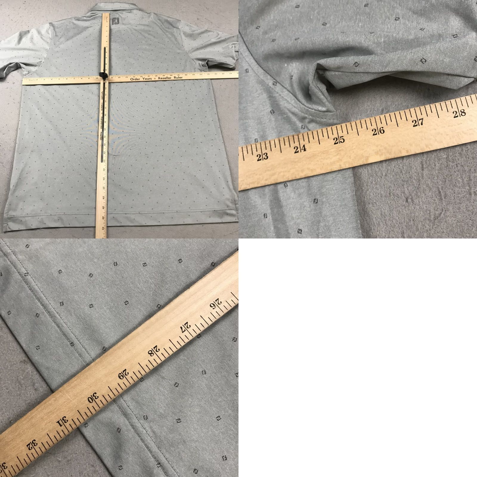 Footjoy FootJoy Polo Shirt Mens XL Gray Stretch Geometric Golf Abstract Logo Activewear, Casual Short Sleeve CollaredPullover Regular Fit Size US XL / EU 56 / 4 - 8 Thumbnail