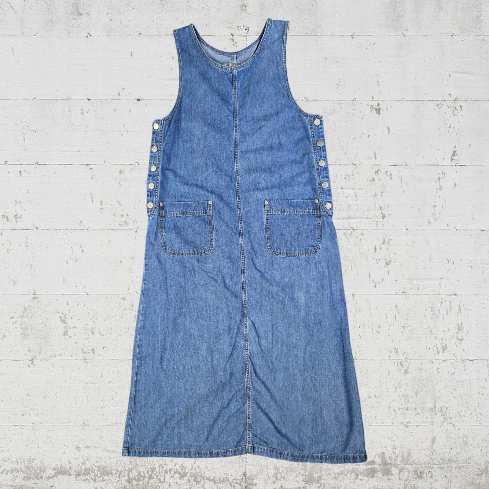Vintage Vintage Denim Overall Midi Dress Size Small Petite Size S / US 4 / IT 40 - 2 Thumbnail