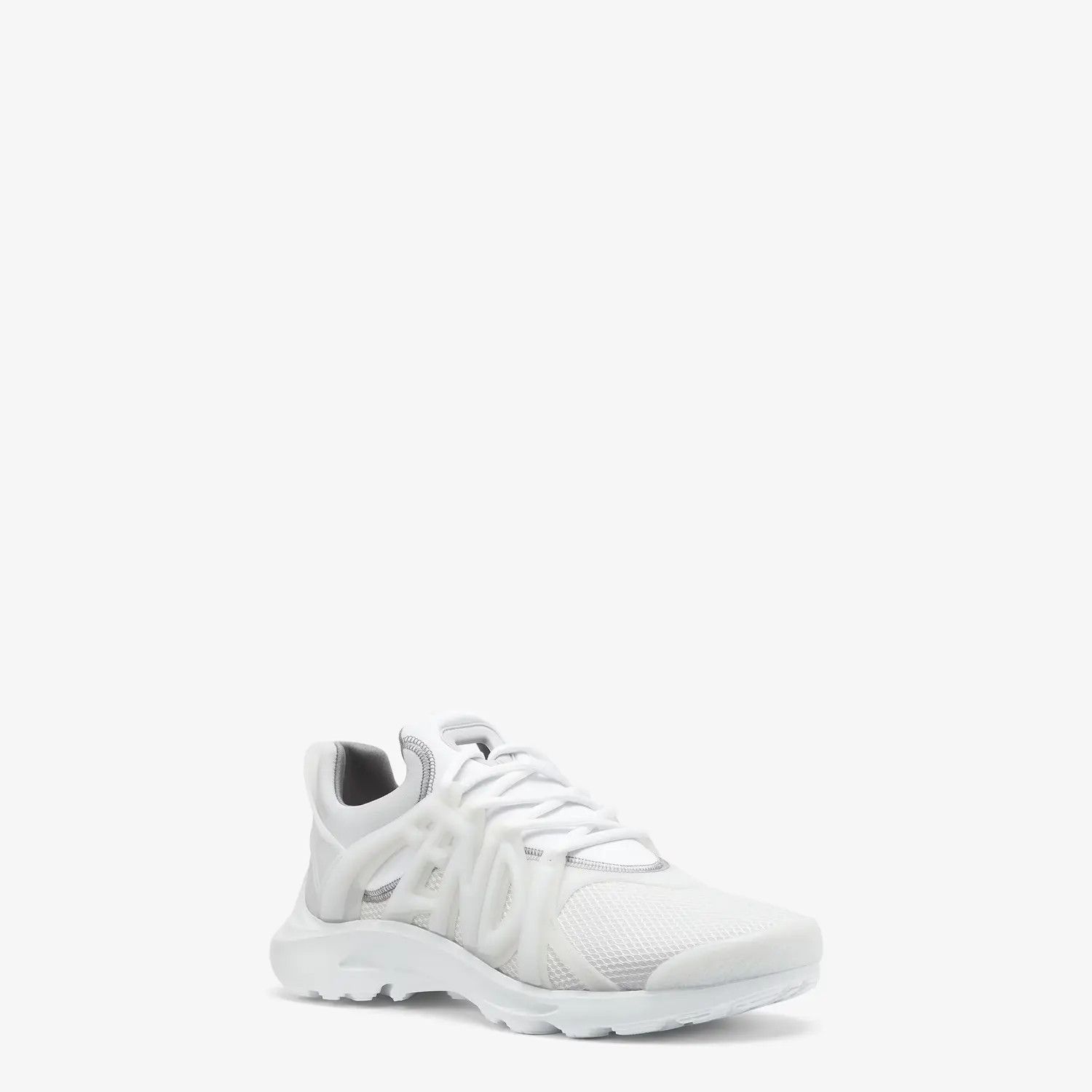 Fendi o1w1db10725 7E1667 Fendi Tag Low-Top Sneakers in White Size US 12 / EU 45 - 2 Thumbnail