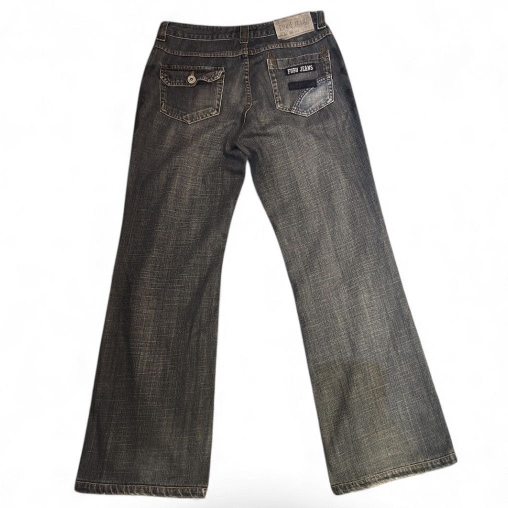 Hypebeast Special Raw Indigo Denim Baggy Flared Fubu Jeans Streetwear Size US 31 - 2 Thumbnail