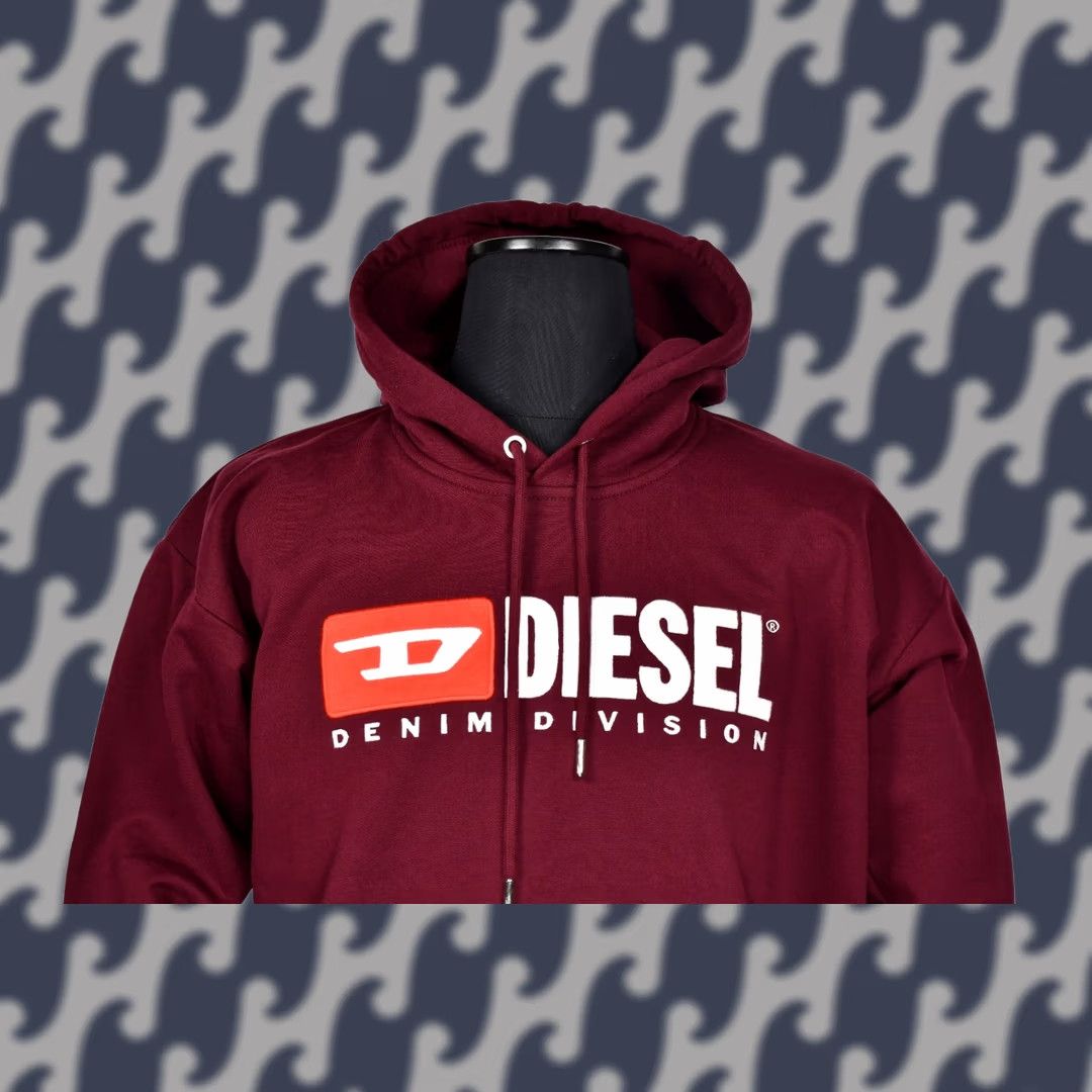 Diesel Diesel Sweatshirt Pullover Hooded M Red Cotton Logo Men Shirt Size US M / EU 48-50 / 2 - 1 Thumbnail