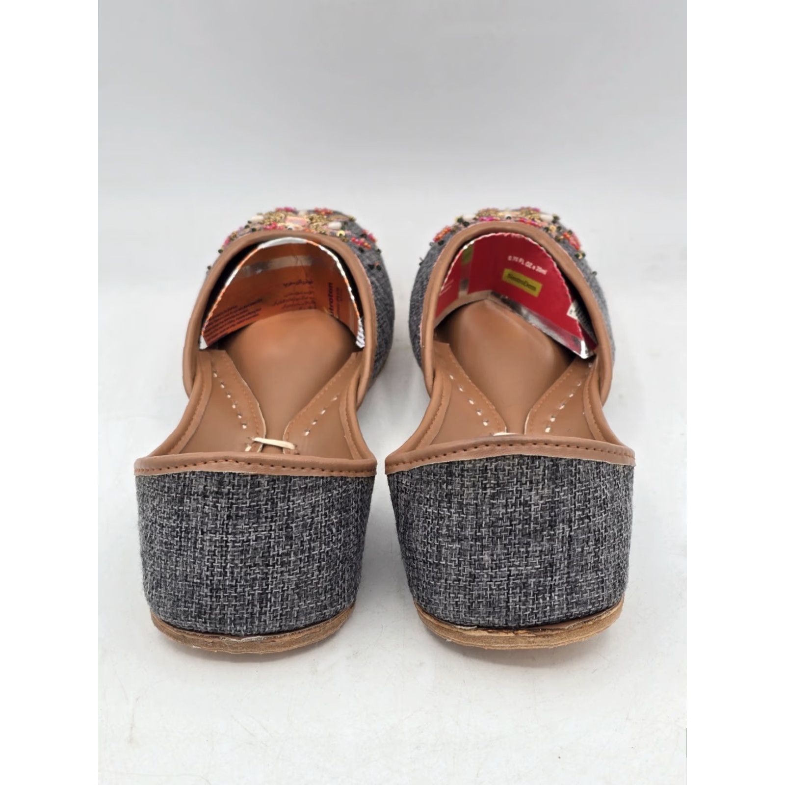 Vintage VINTAGE UJAALA Khussa Bridal Mojari Punjabi Jutti Ballet Flats Grey Sz 11 - Very Good Size ONE SIZE - 6 Thumbnail