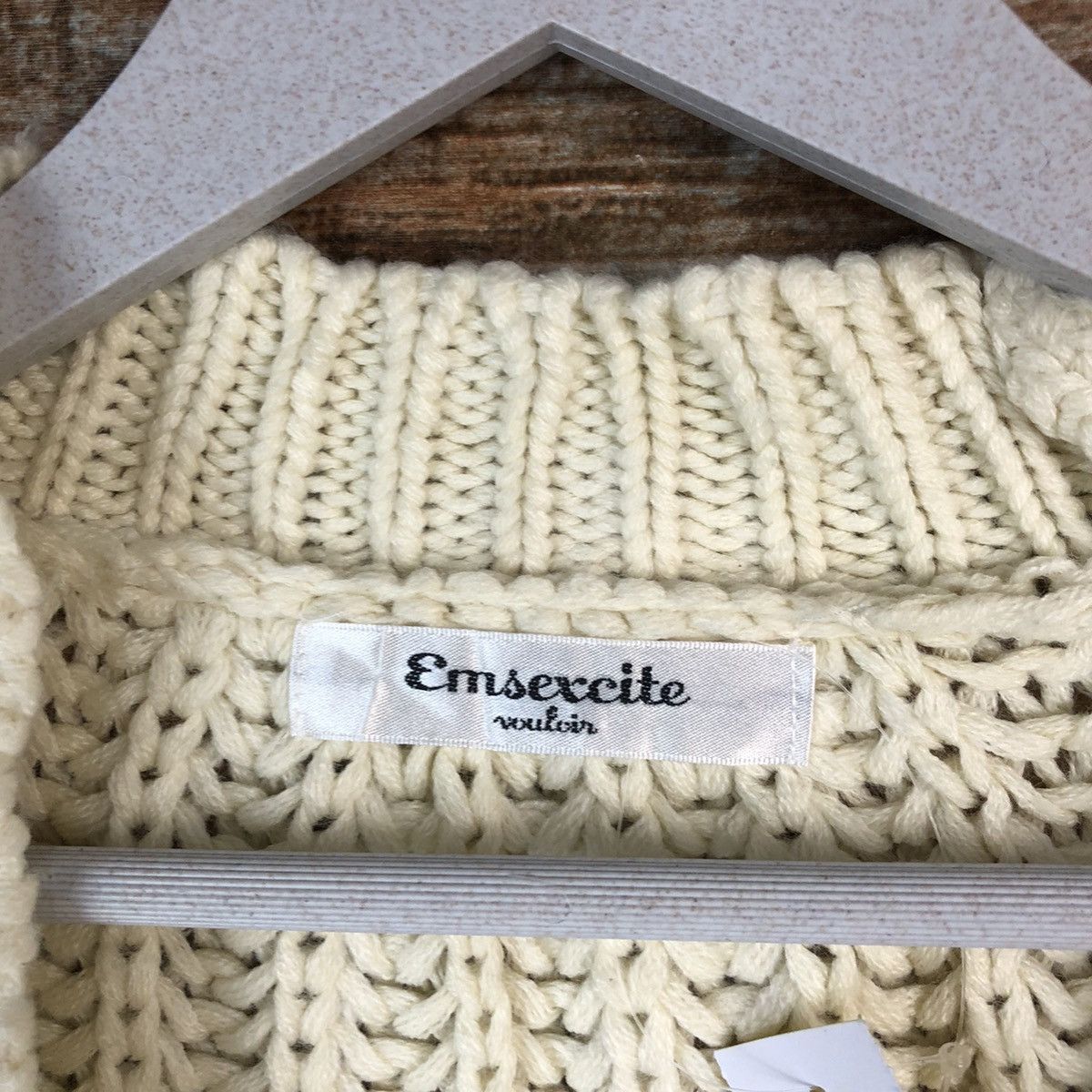 Vintage Emsexcite White Cardigan Knitwear crop top #A1474 Size M / US 6-8 / IT 42-44 - 8 Thumbnail