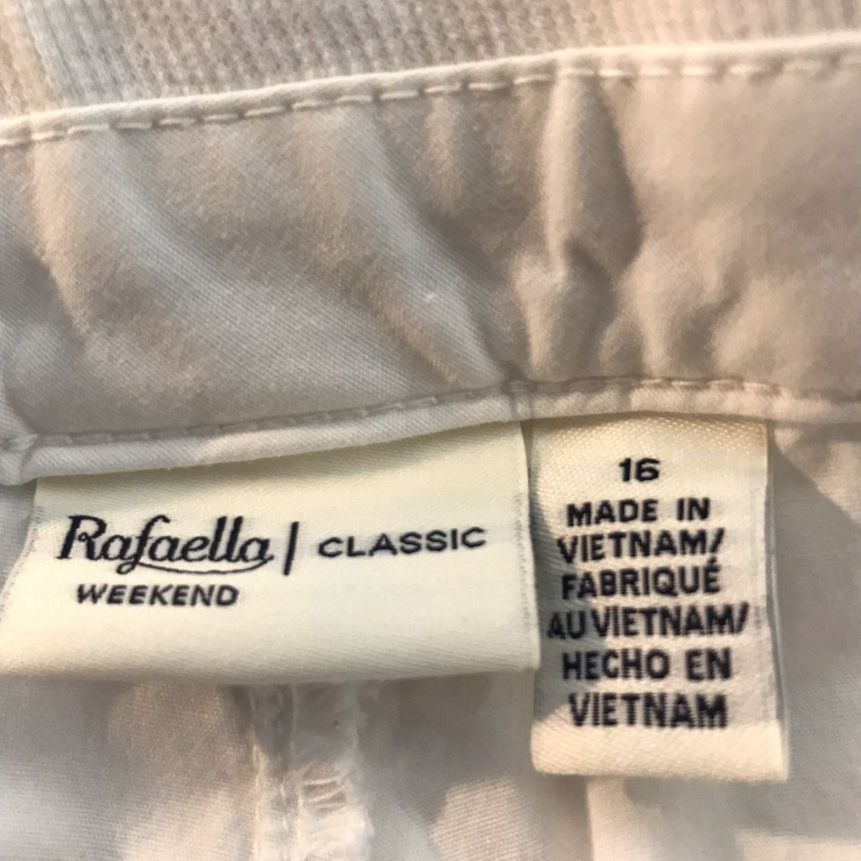 Vintage VINTAGE Rafaella Women's Cropped Pants Size 16 White 90s Casual Workwear Summer Size 38" / US 16 / IT 52 - 7 Thumbnail