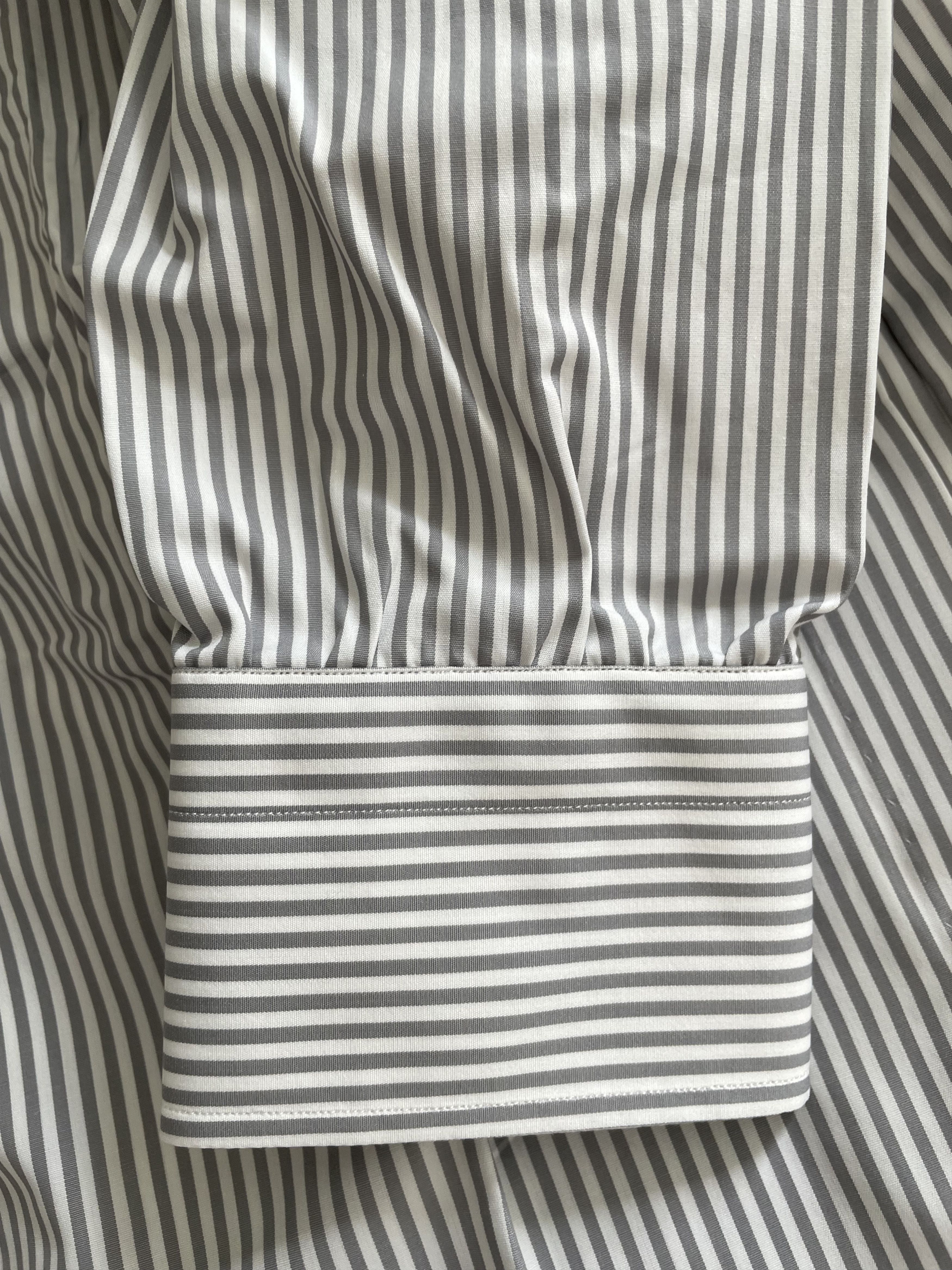 Other NWT Cavour Sartoria handmade grey striped shirt, size 15.5 Size US S / EU 44-46 / 1 - 5 Thumbnail