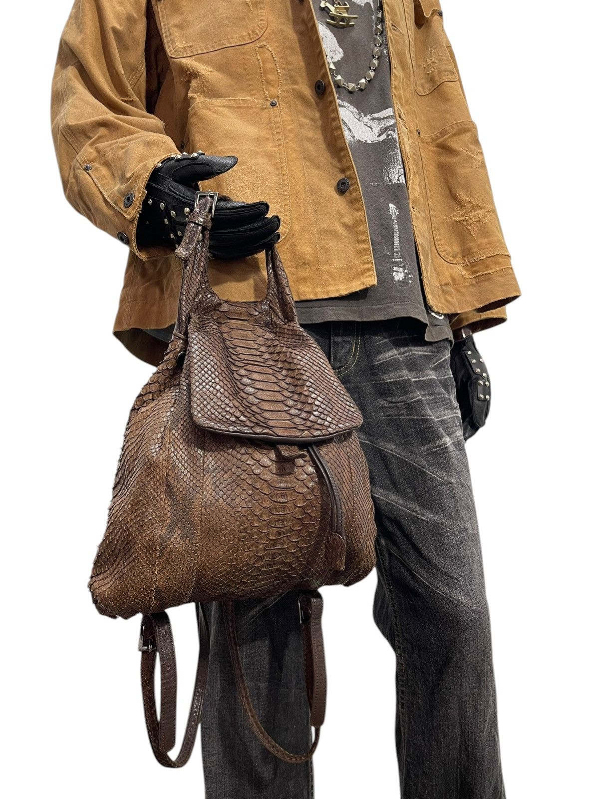 Genuine Leather Phyton Skin Arukan Takaya Backpack prad julius miri 1🟩1 Size ONE SIZE - 5 Thumbnail