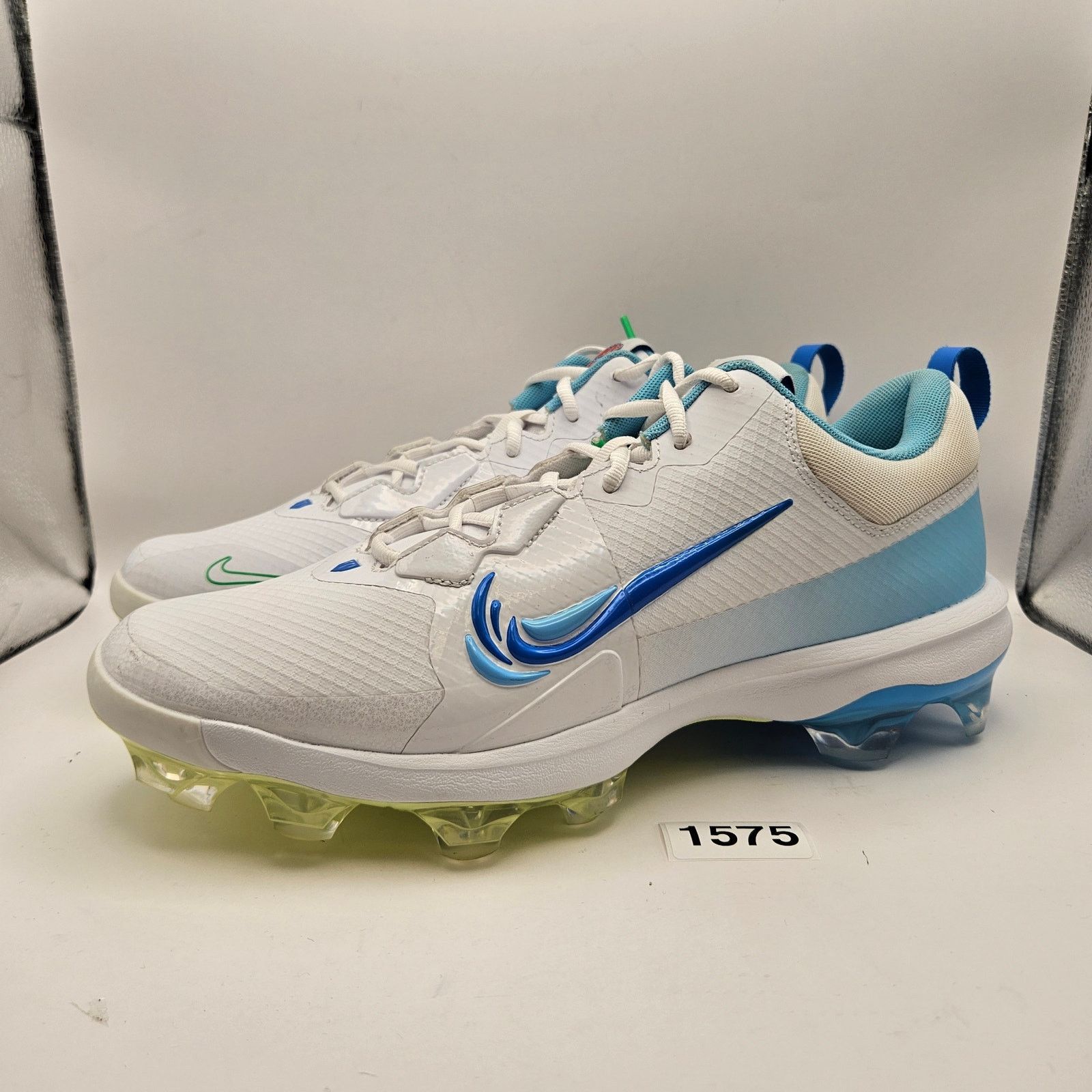 NIKE MEN'S 12 FORCE TROUT 9 MCS FRESH WHITE BLUE BASEBALL