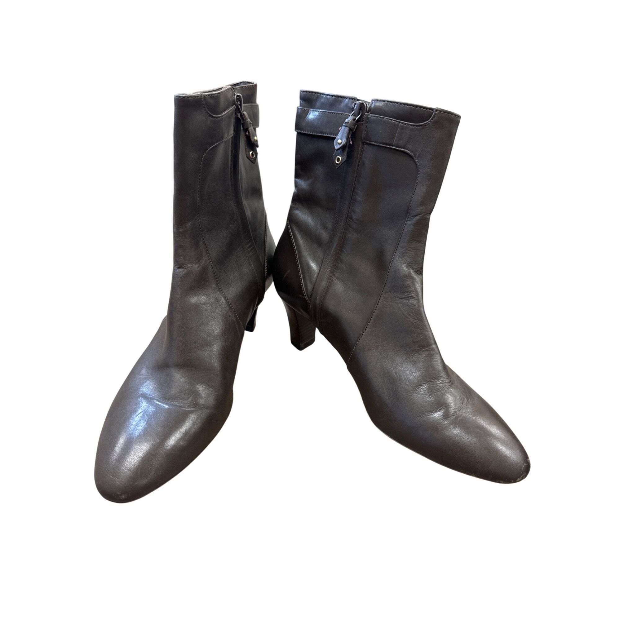 Cole Haan Cole Haan Womens Gray Leather Heeled Ankle Boots Size 7B SKU Size US 7 / IT 37 - 1 Thumbnail