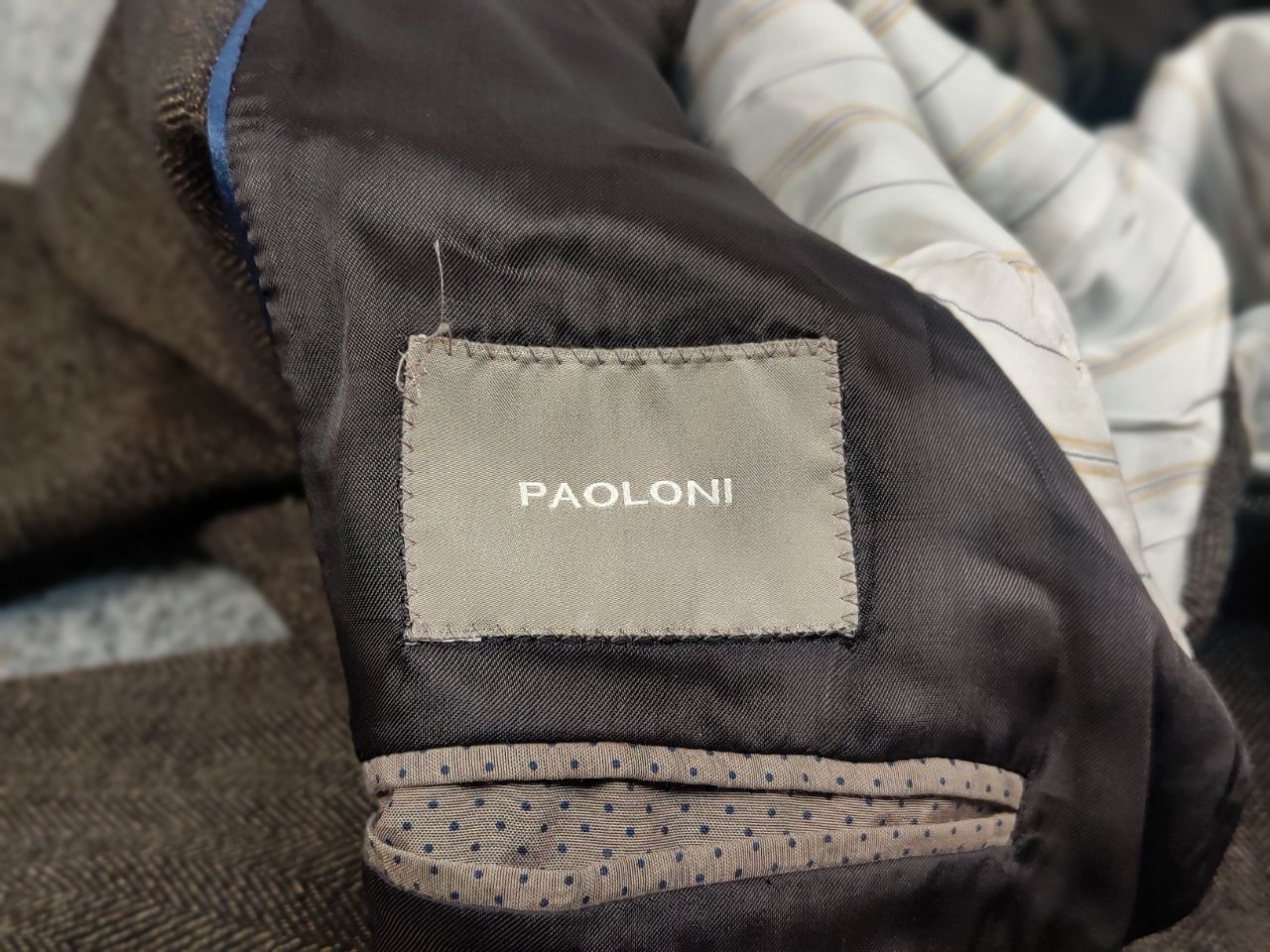 Paoloni Paoloni Design Brown Texture Wool Blend Blazer Jacket Size US M / EU 48-50 / 2 - 19 Thumbnail
