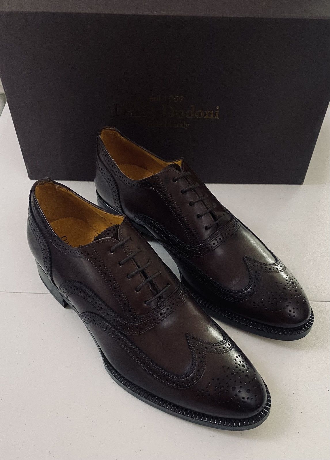 Other Dario Dodoni Brown Handmade Brogue Wingtip Oxfords 10 US New Size US 10 / EU 43 - 6 Thumbnail