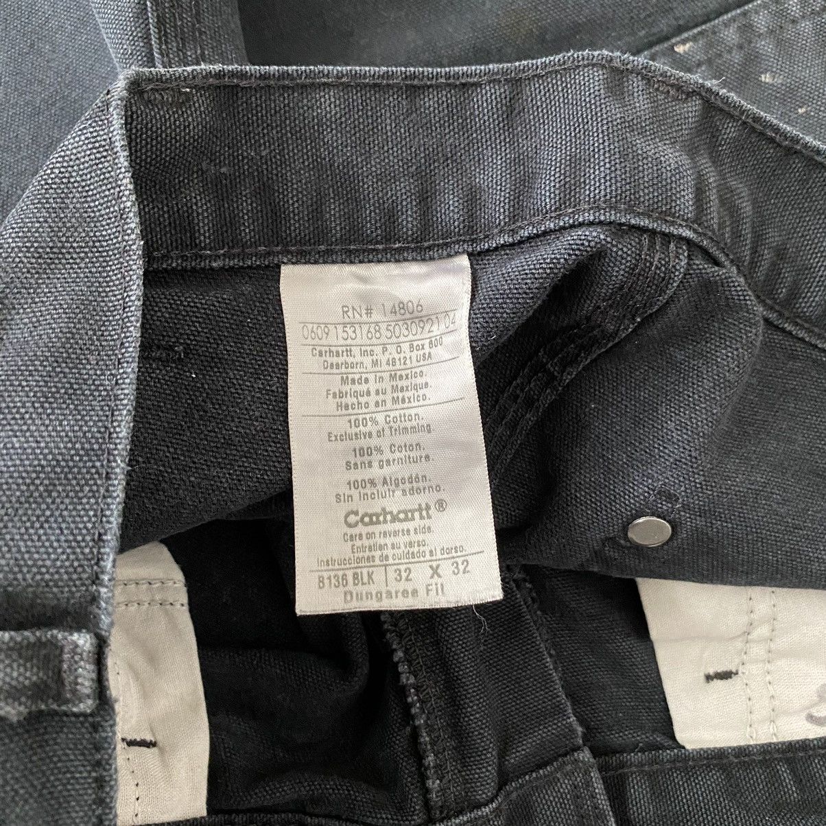 Carhartt VTG Carhartt Double Knee Faded Black Stained Carpenter Pants Size US 31 - 22 Thumbnail