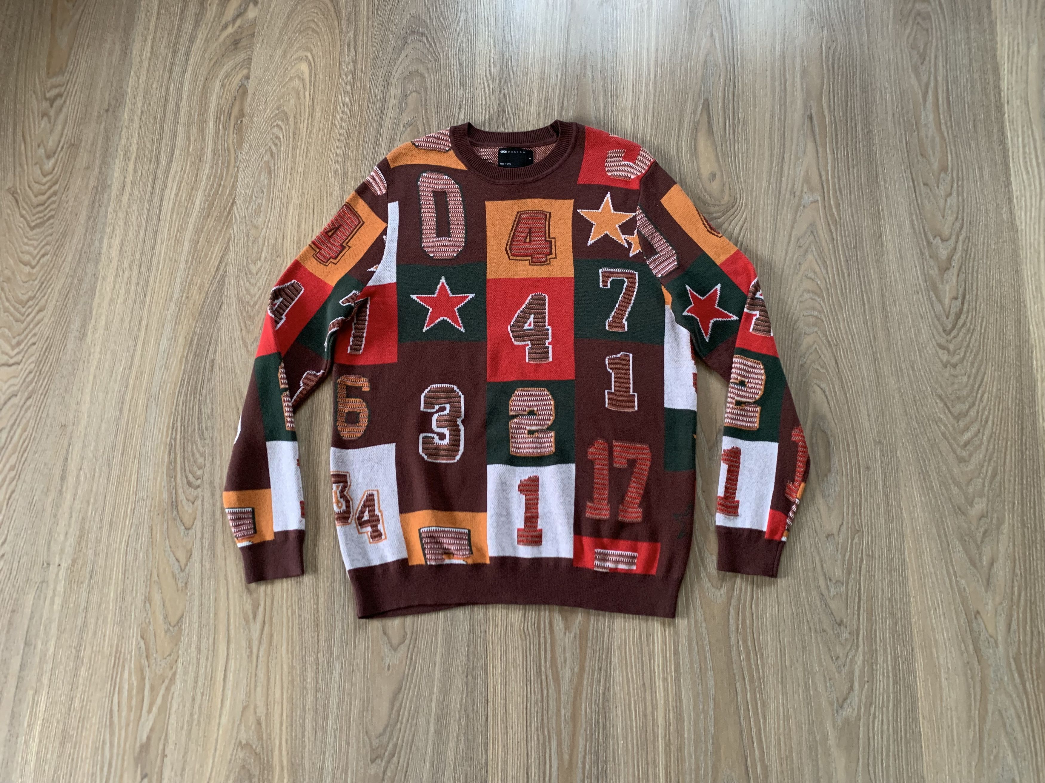 Asos ASOS Multicolor Number Printed Sweater Size US S / EU 44-46 / 1 - 1 Thumbnail