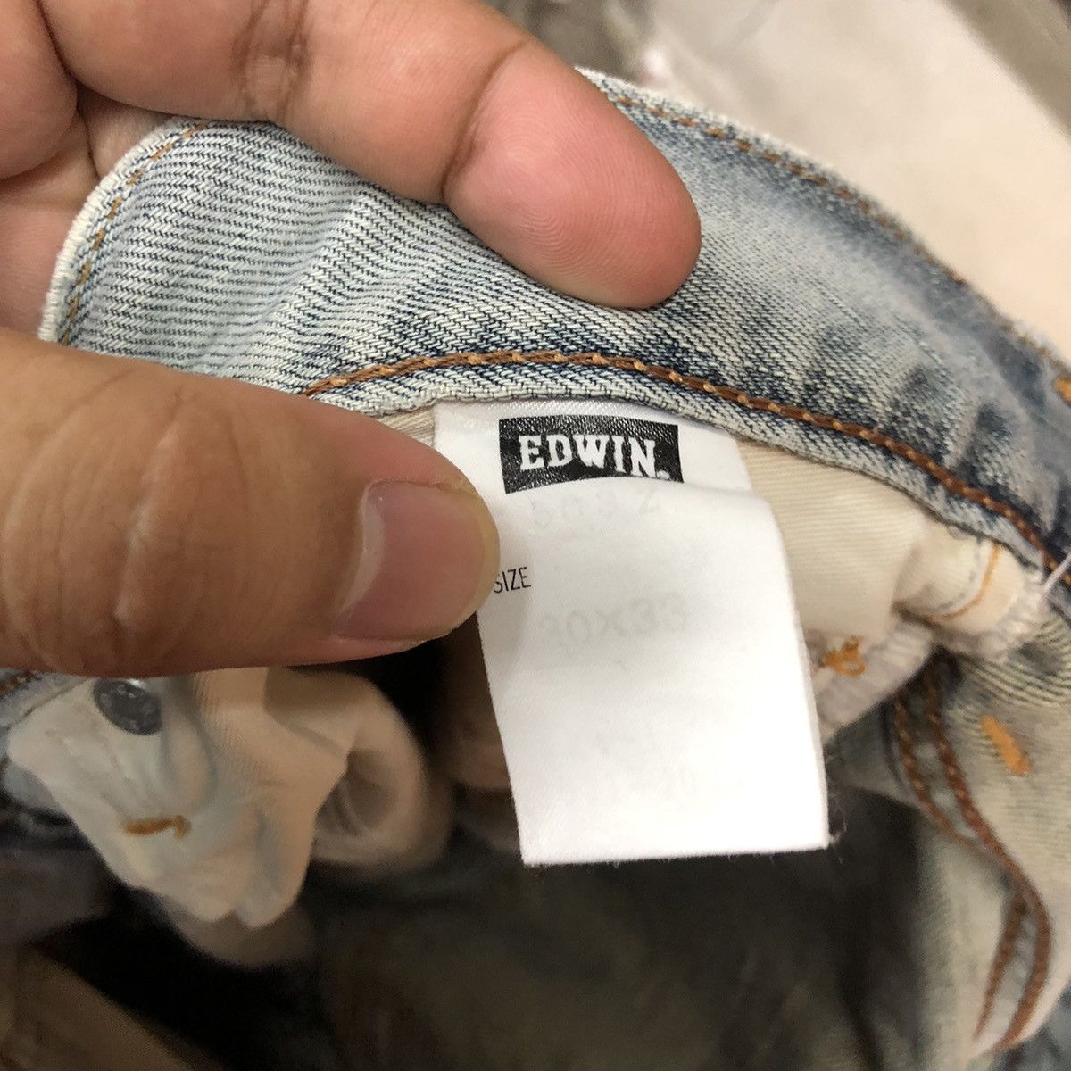 Edwin Edwin blue faded distressed ripped vintage Denim Pants #7387 Size US 29 - 20 Thumbnail